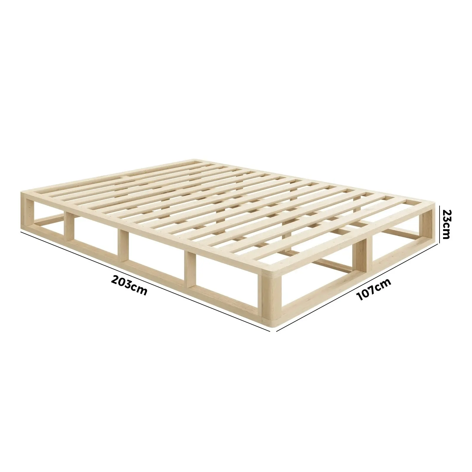 Oikiture Bed Frame King Single Bed Base Wooden Platform Cage-like Base