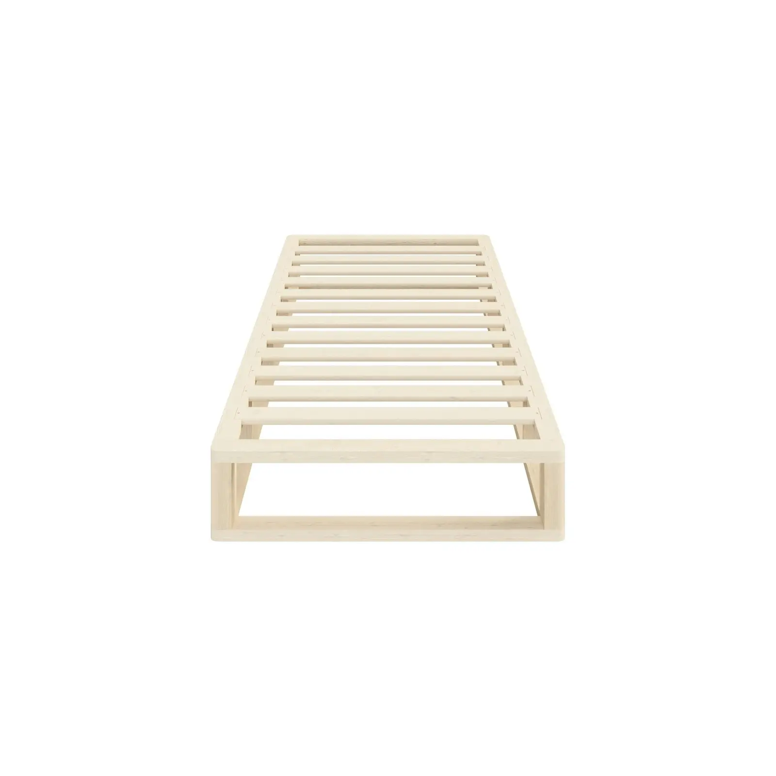 Oikiture Bed Frame Single Size Bed Base Wooden Platform Cage-like Base