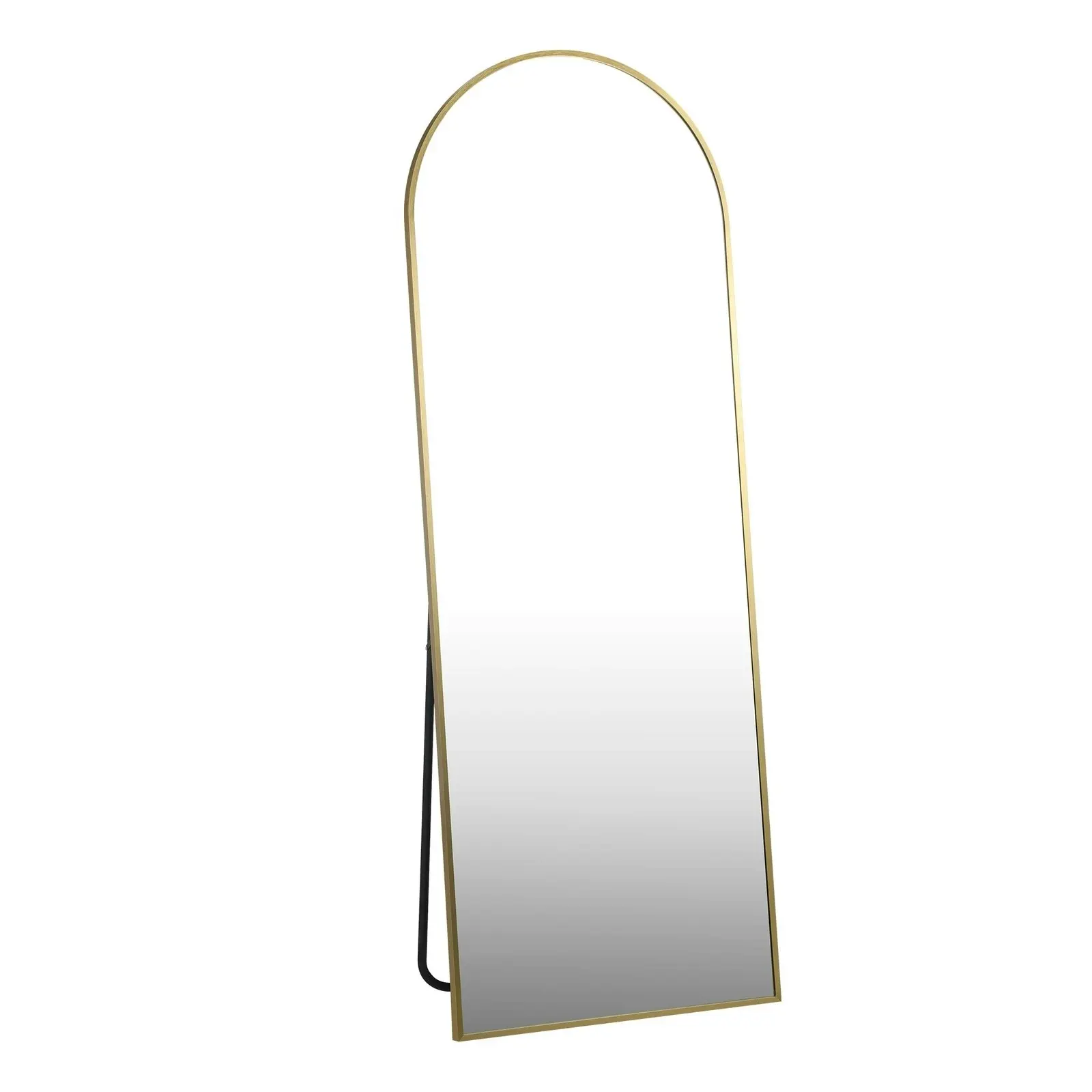 Oikiture 166x60cm Full Length Mirror Arched Dressing Floor Mirrors Free Standing Gold