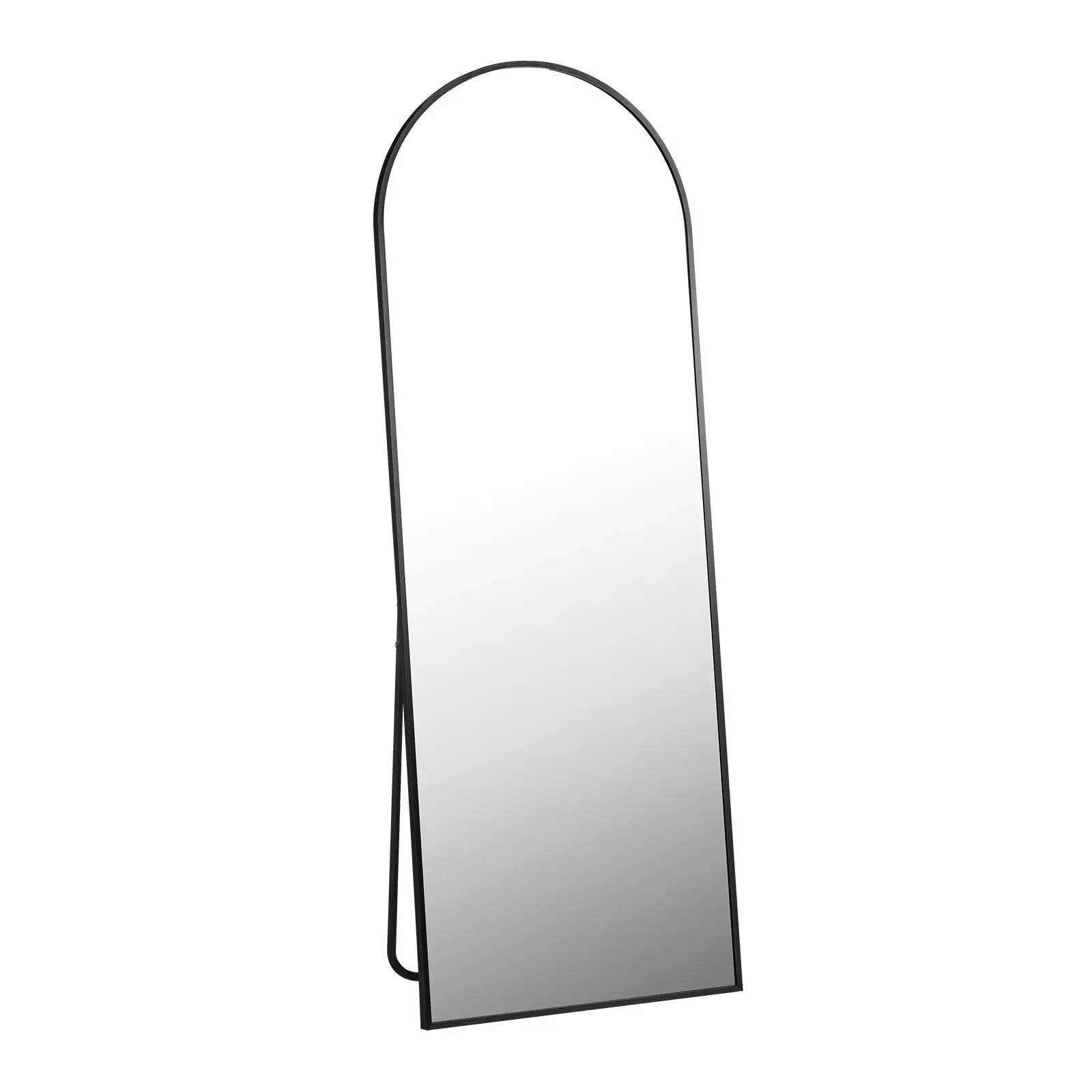 Oikiture 166x60cm Full Length Mirror Arched Dressing Floor Mirrors Free Standing Black