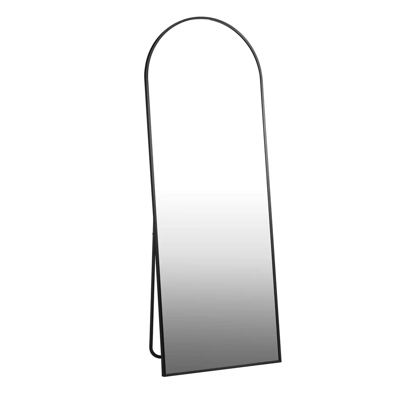 Oikiture 166x60cm Full Length Mirror Arched Dressing Floor Mirrors Free Standing Black