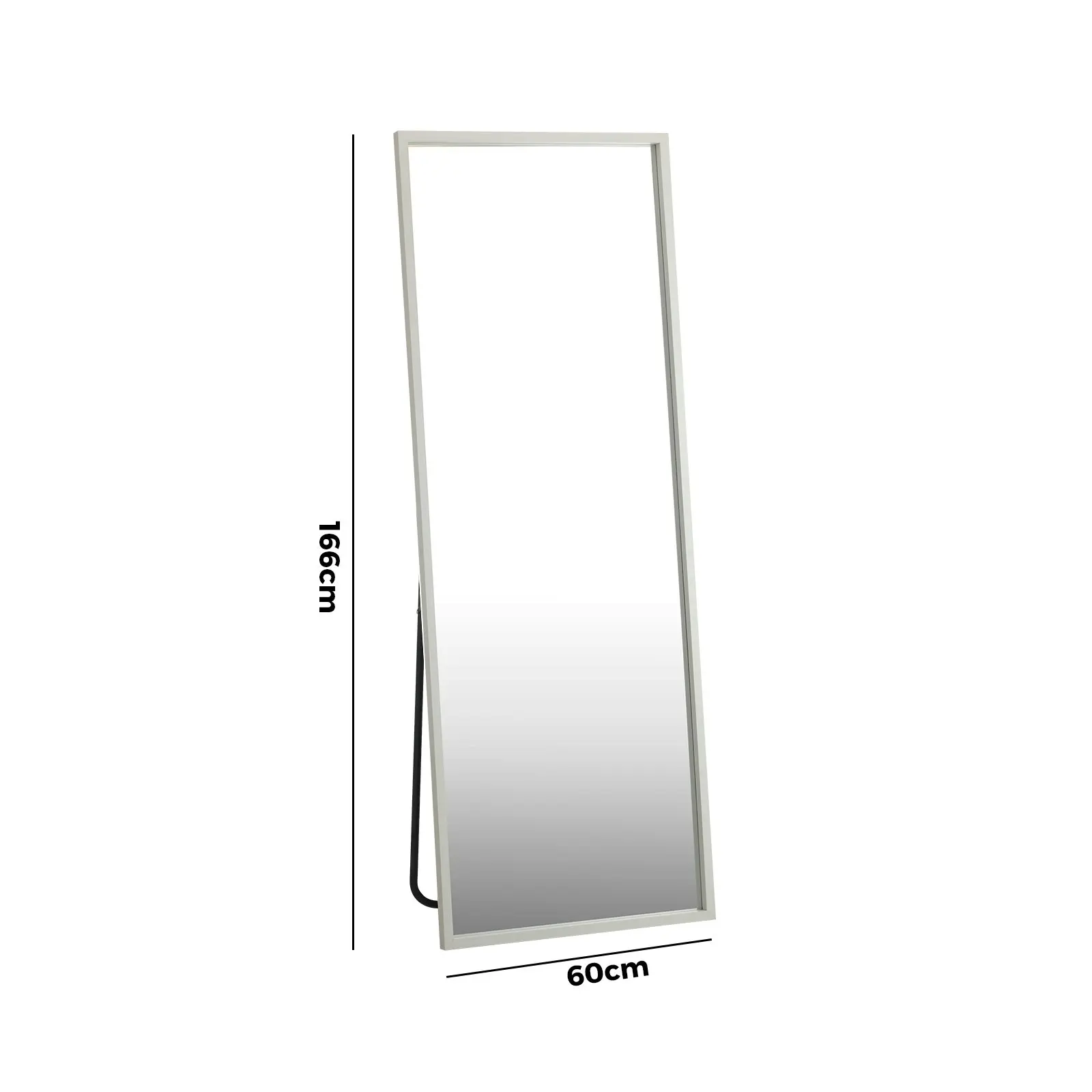 Oikiture Wooden 166x60cm Full Length Mirror Rectangle Floor Mirrors Free Standing White