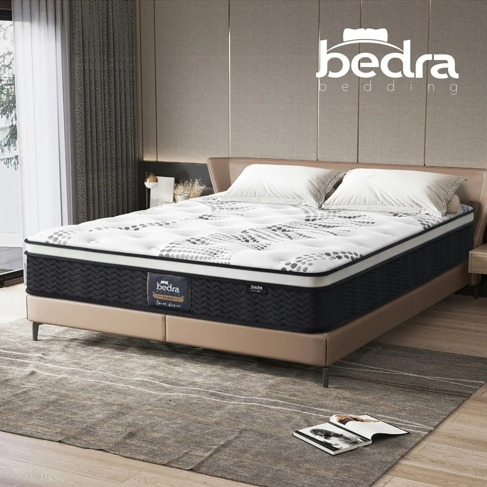 Bedra King Mattress Cool Gel Foam Euro Top Bed Pocket Spring Medium Firm 22cm