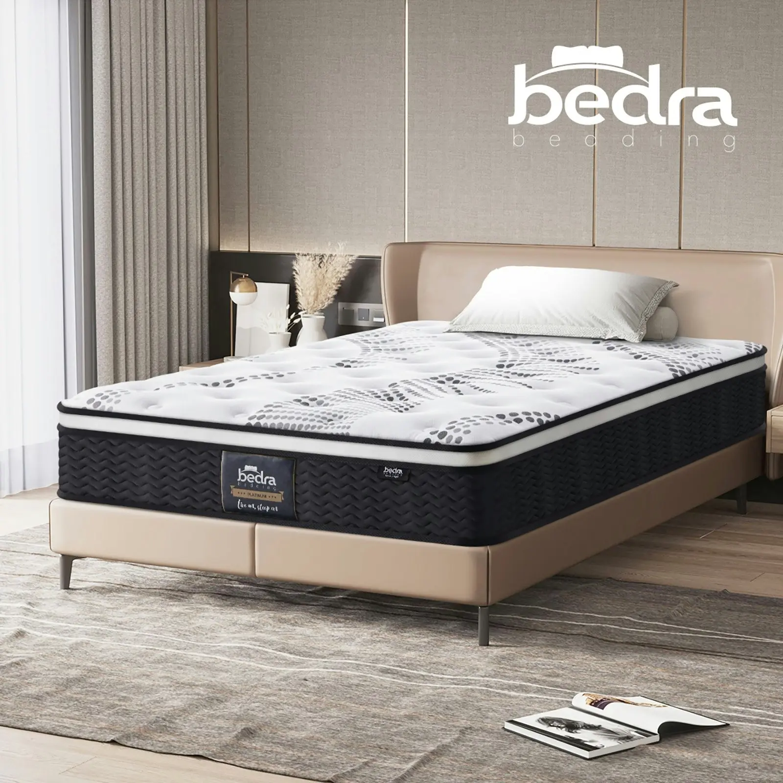 Bedra Single Mattress Cool Gel Foam Euro Top Bed Pocket Spring Medium Firm 22cm