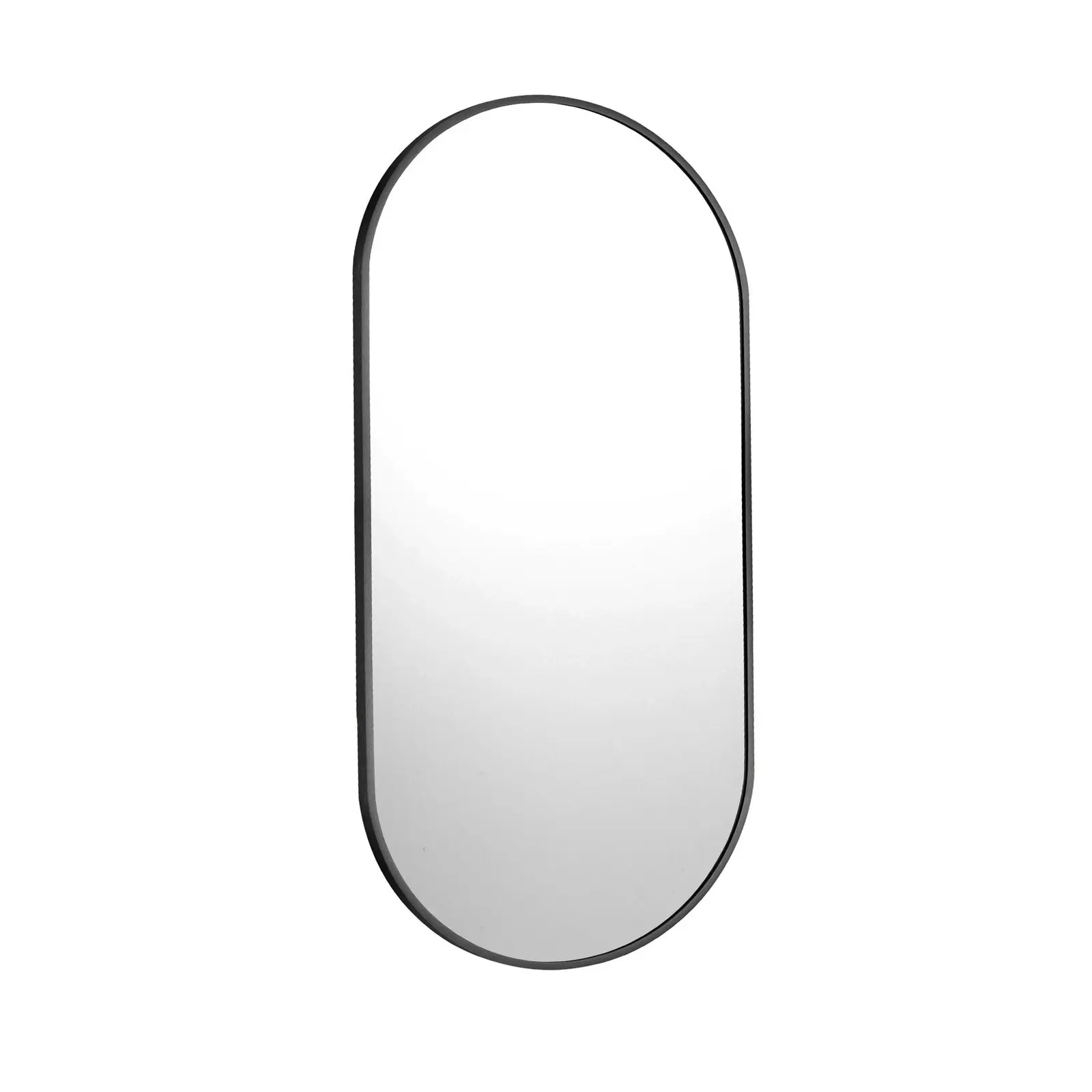 Oikiture Wall Mirrors Oval Makeup Mirror Home Decor Black 84x50cm