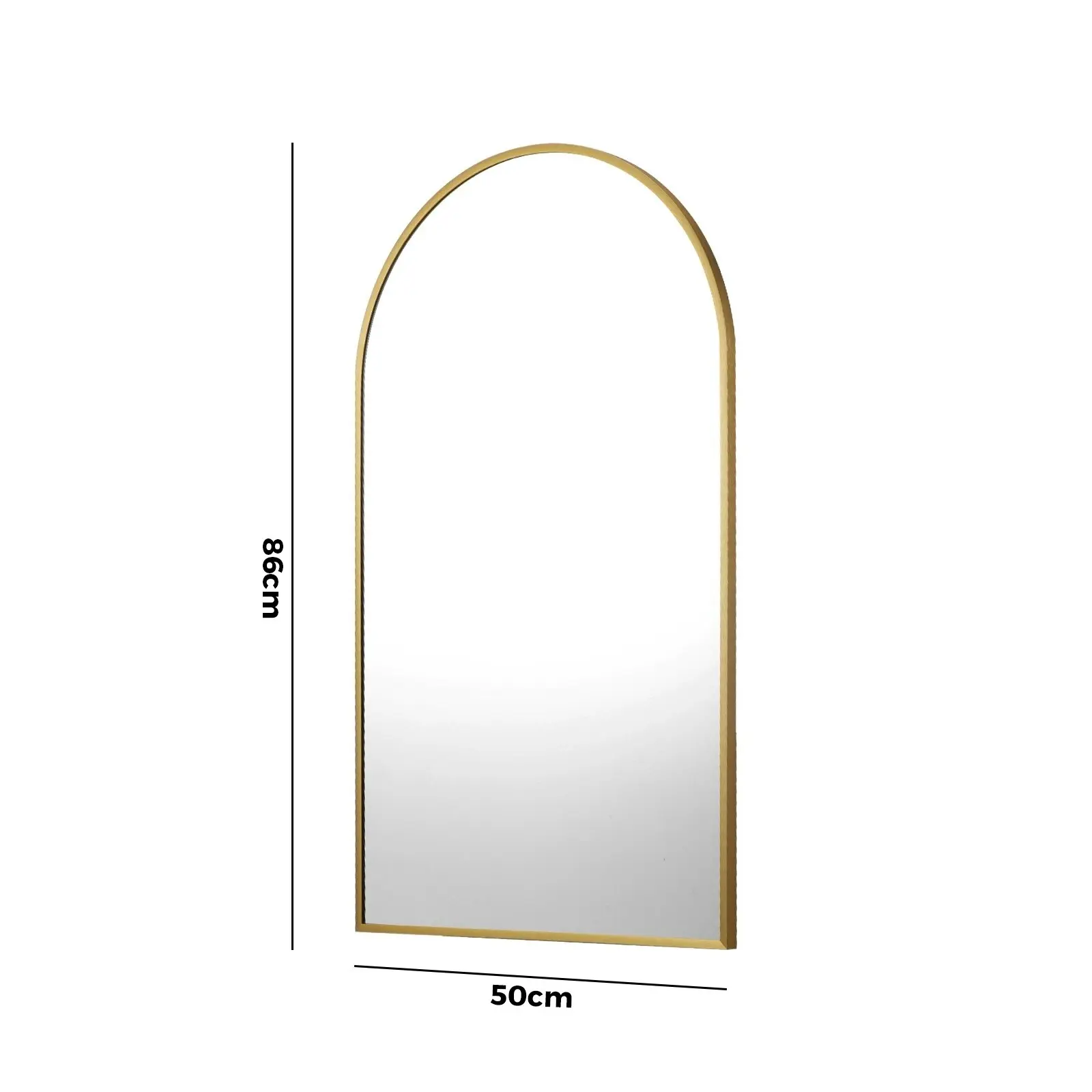 Oikiture Wall Mirrors 86x50cm Arched Makeup Mirror Home Decor Gold