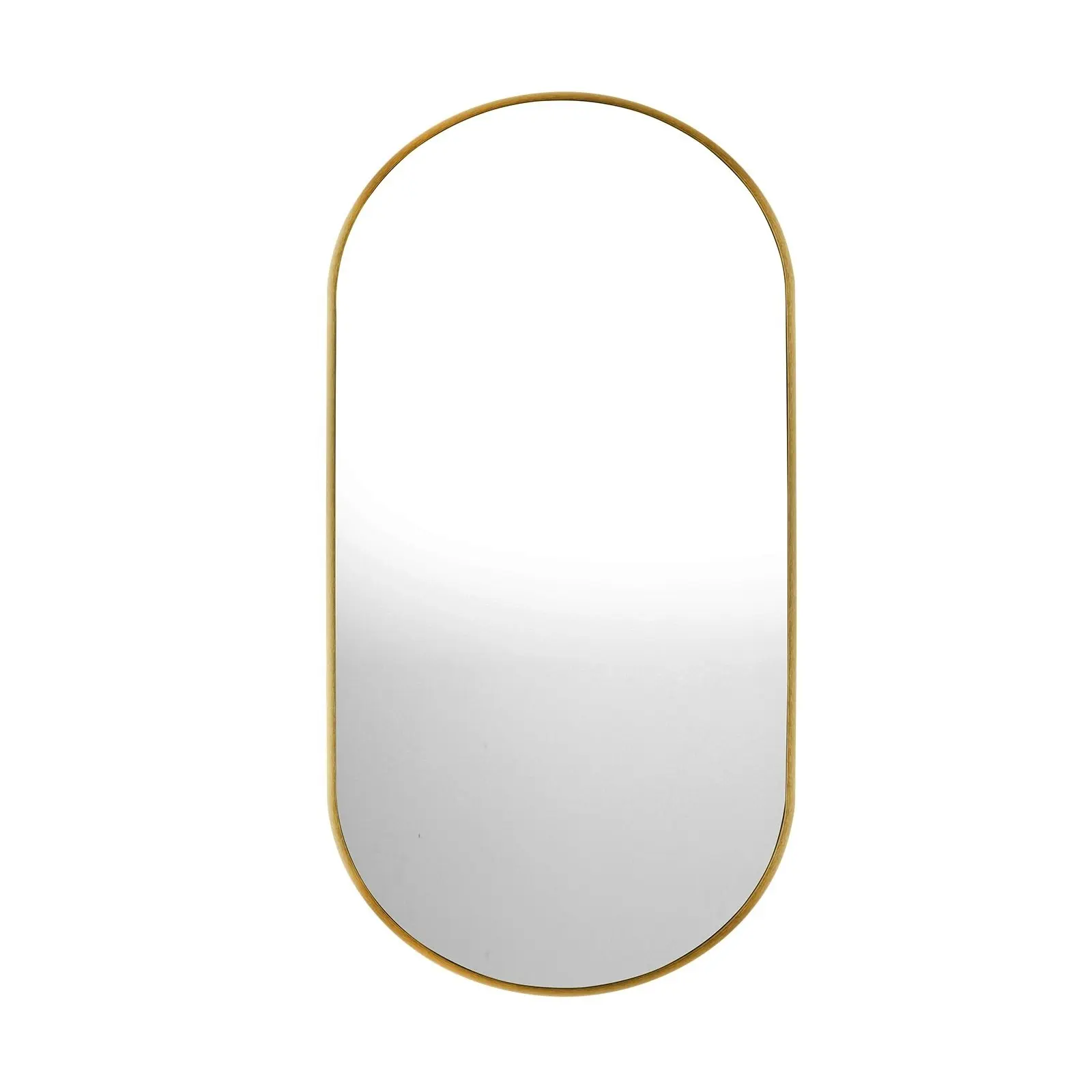 Oikiture Wall Mirrors Oval Makeup Mirror Home Decor Gold 84x50cm