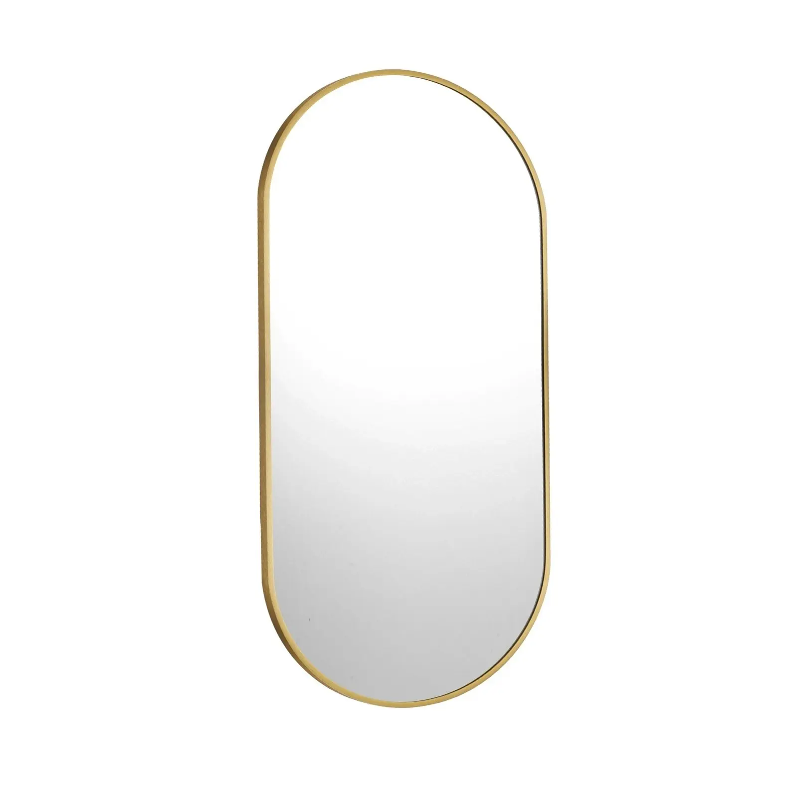 Oikiture Wall Mirrors Oval Makeup Mirror Home Decor Gold 84x50cm