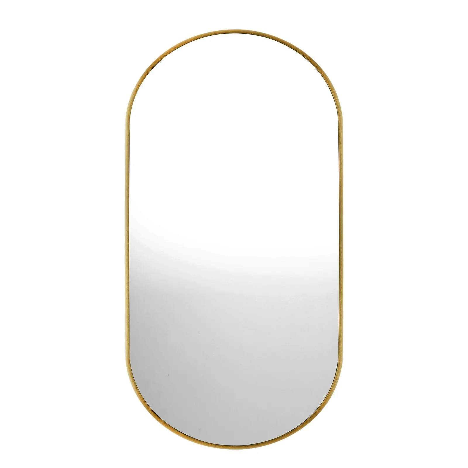 Oikiture Wall Mirrors Oval Makeup Mirror Home Decor Gold 84x50cm