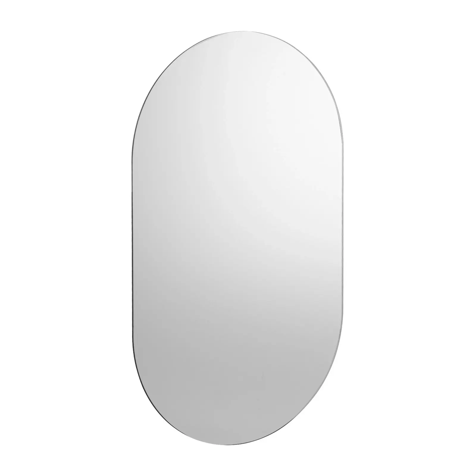 Oikiture Wall Mirrors Oval Makeup Mirror Bathroom Frameless 84x50cm