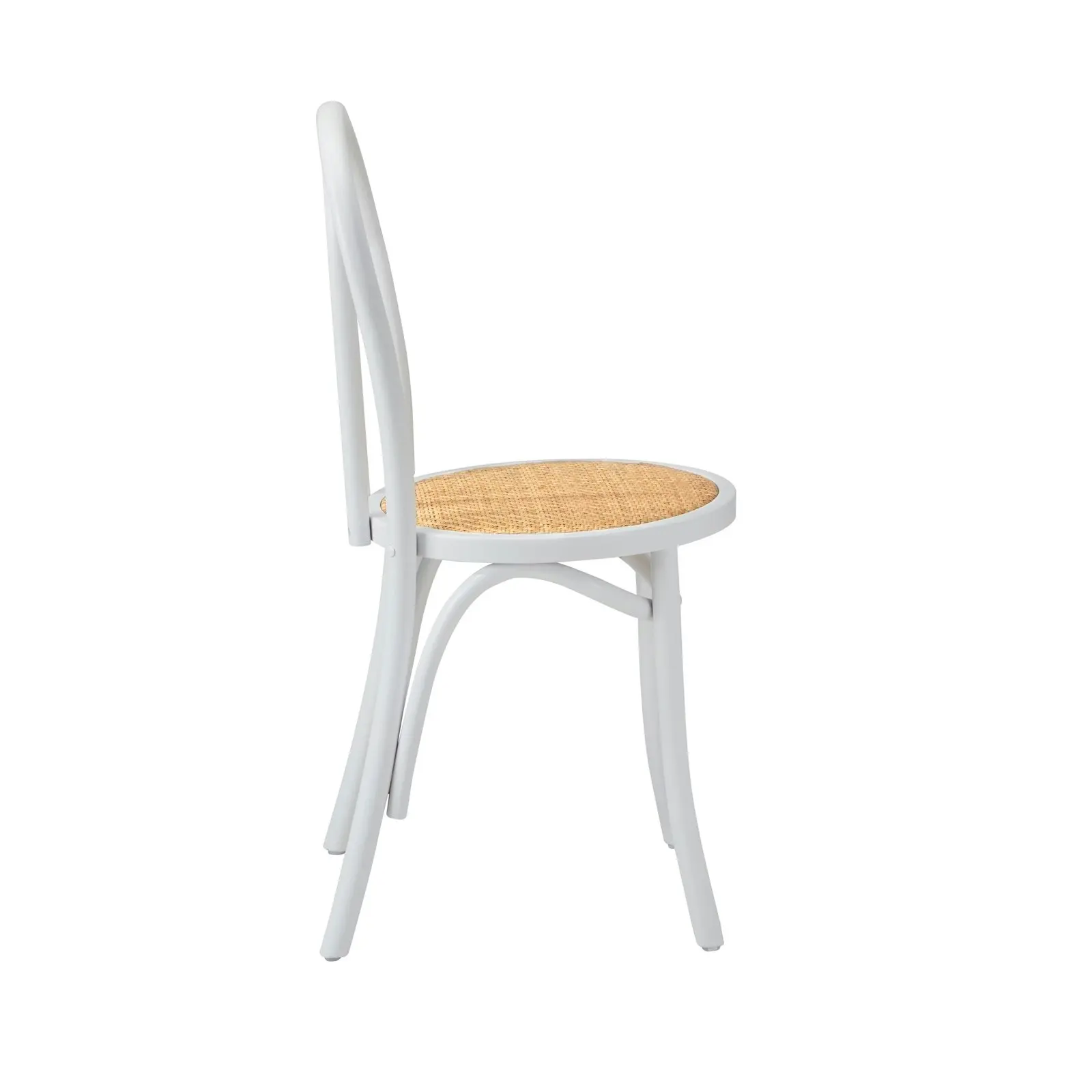 Oikiture Dining Chair Solid Wooden Chairs Ratan Seat White