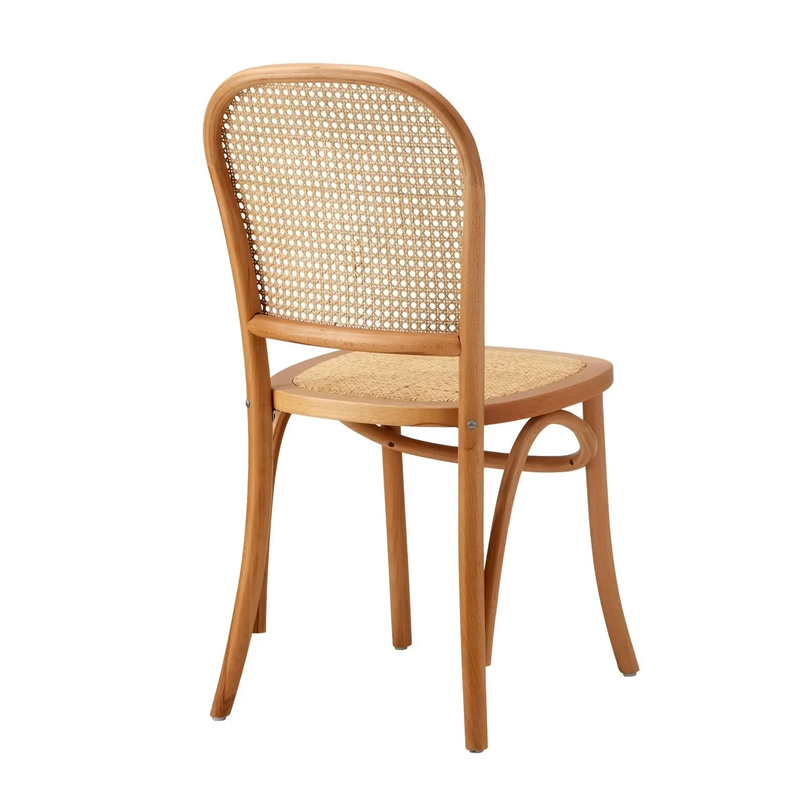 Oikiture Dining Chairs Wooden Chairs Rattan Accent Chair Beige