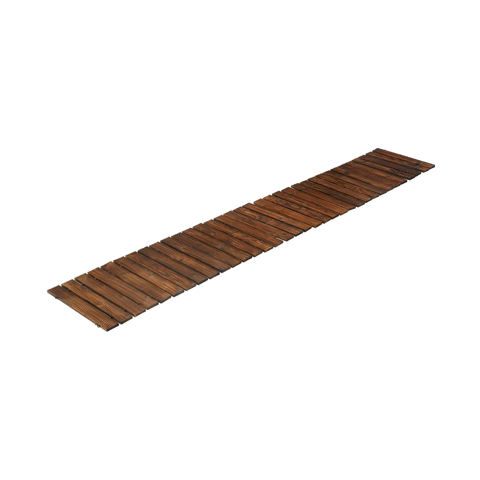 Livsip Garden Wooden Pathway 8ft Roll-Out Straight Wood Walkway Backyard Outdoor