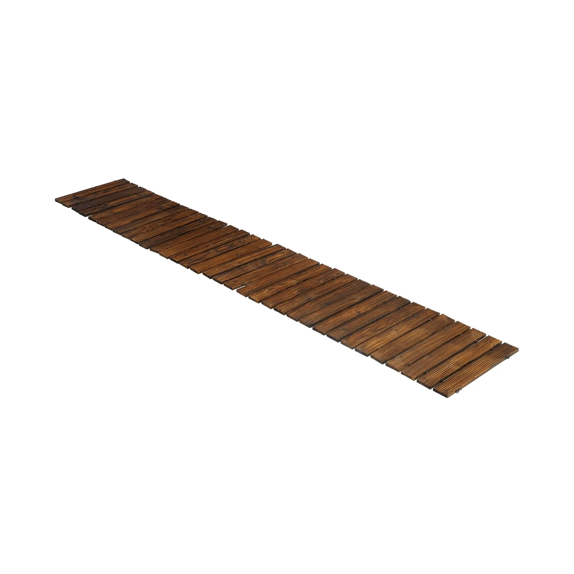 Livsip Garden Wooden Pathway 8ft Roll-Out Straight Wood Walkway Backyard Outdoor