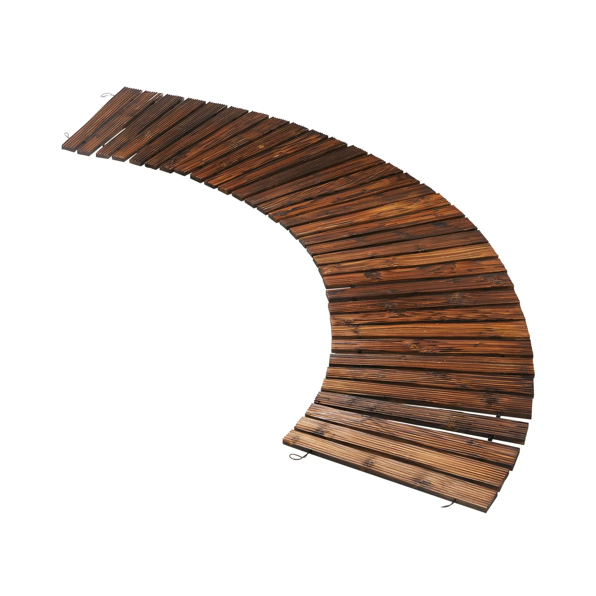 Livsip Garden Wooden Pathway 8ft Roll-Out Curved Wood Walkway Backyard Outdoor