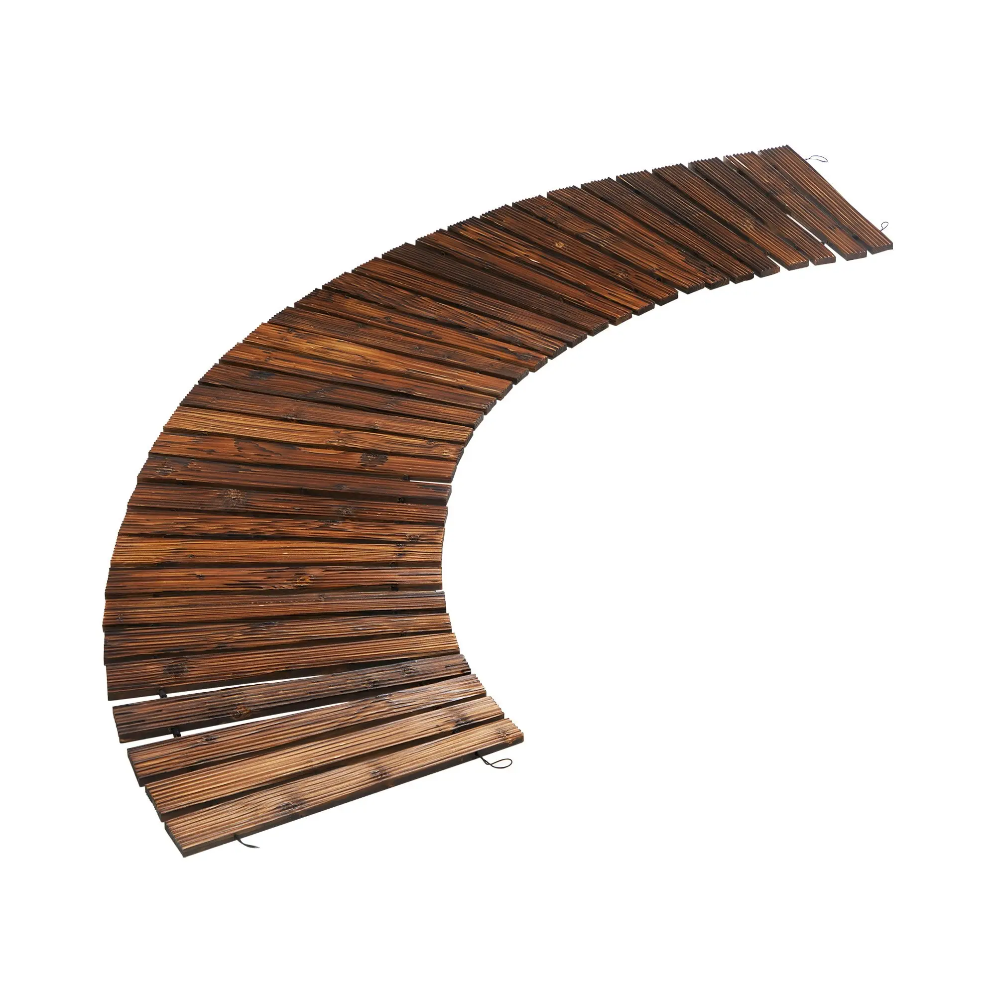 Livsip Garden Wooden Pathway 8ft Roll-Out Curved Wood Walkway Backyard Outdoor