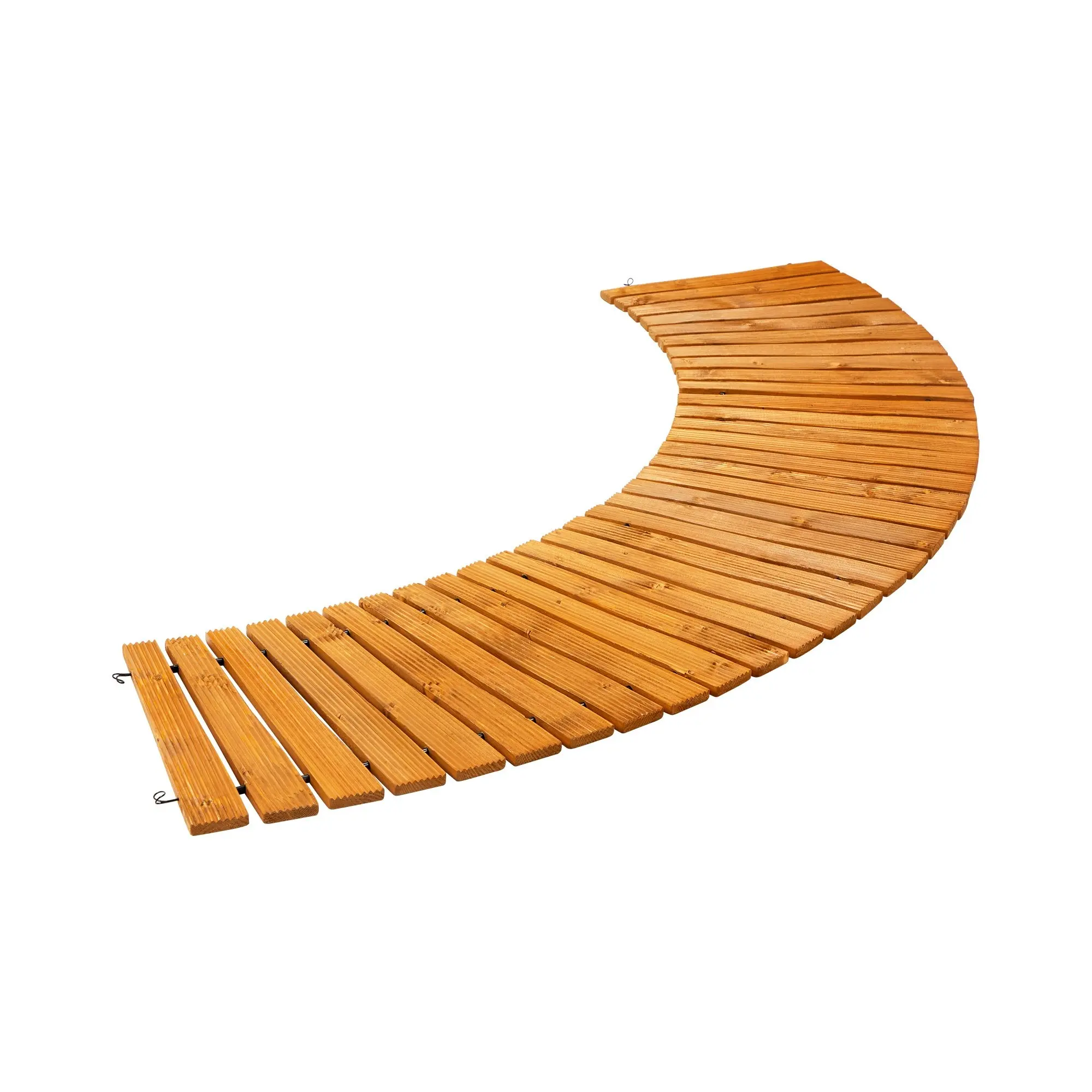 Livsip Garden Wooden Pathway 8ft Curved Roll-Out Wood Walkway Outdoor Backyard