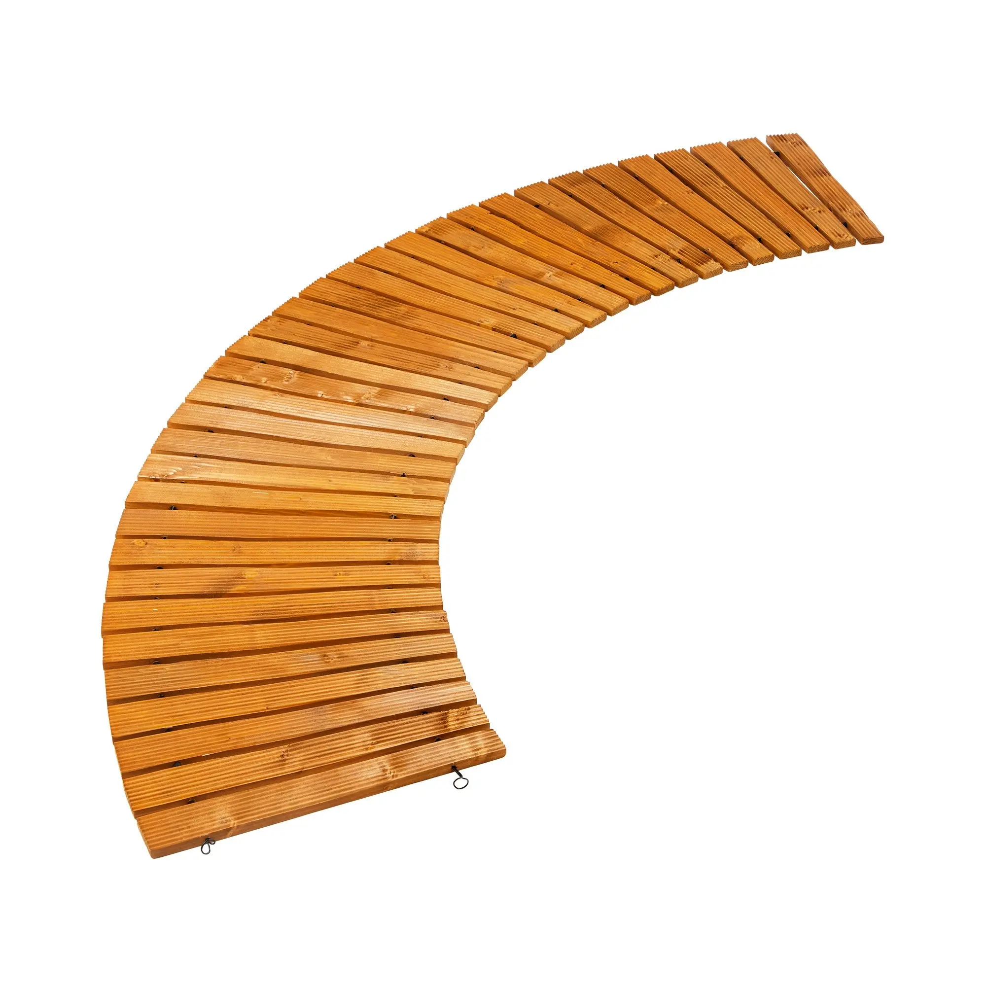 Livsip Garden Wooden Pathway 8ft Curved Roll-Out Wood Walkway Outdoor Backyard