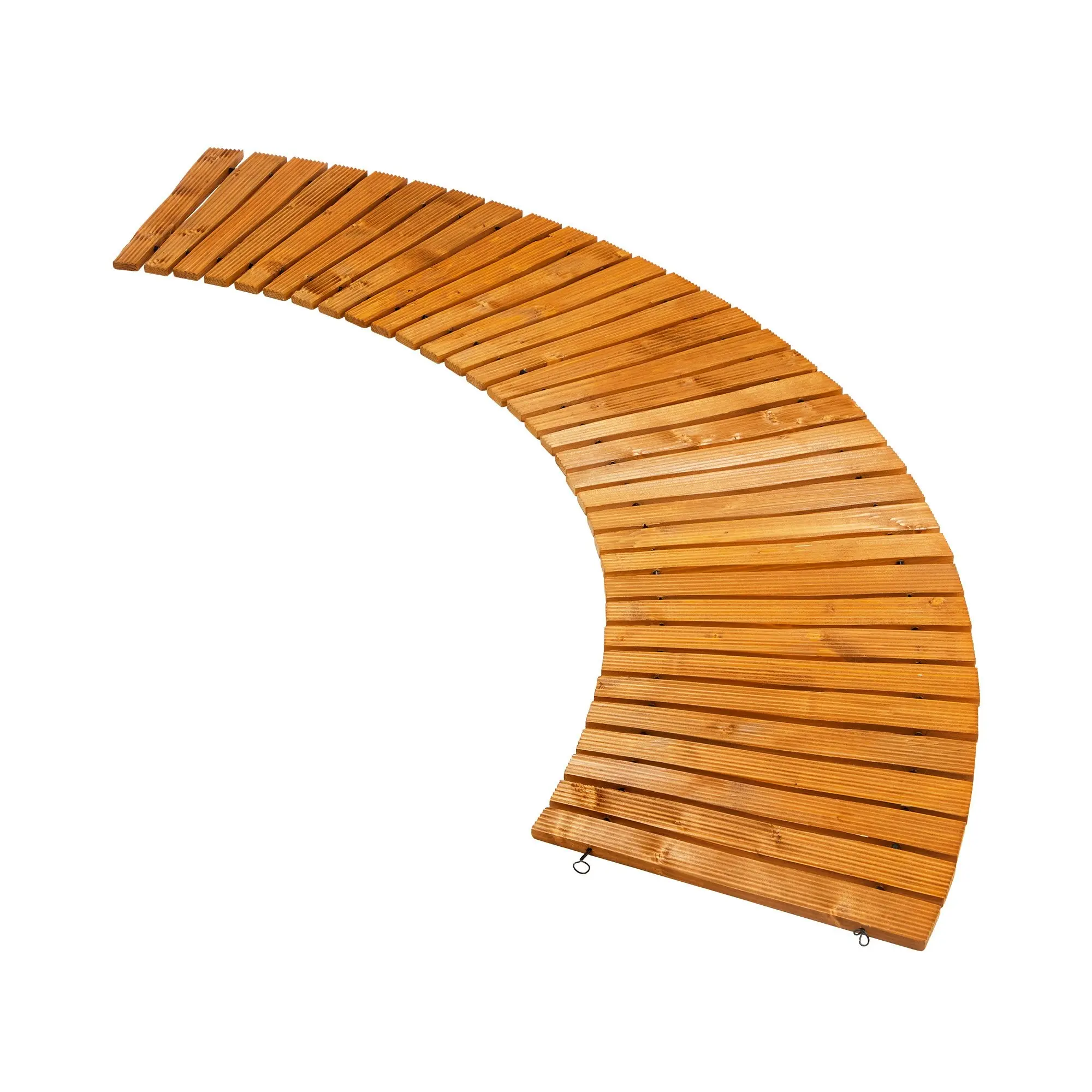 Livsip Garden Wooden Pathway 8ft Curved Roll-Out Wood Walkway Outdoor Backyard