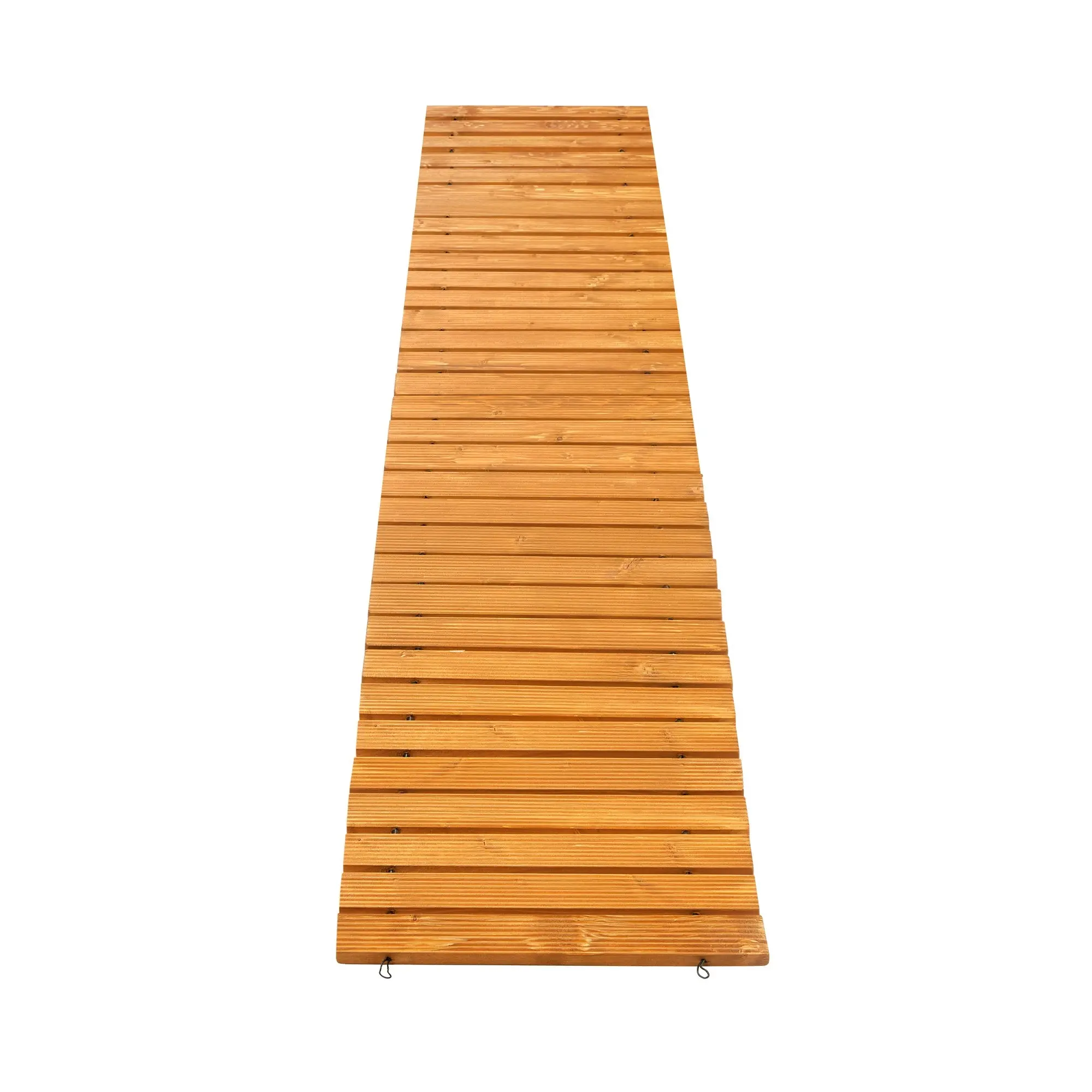 Livsip 2PC Garden Wooden Pathway 8ft Straight Wood Roll-Out Walkway Backyard