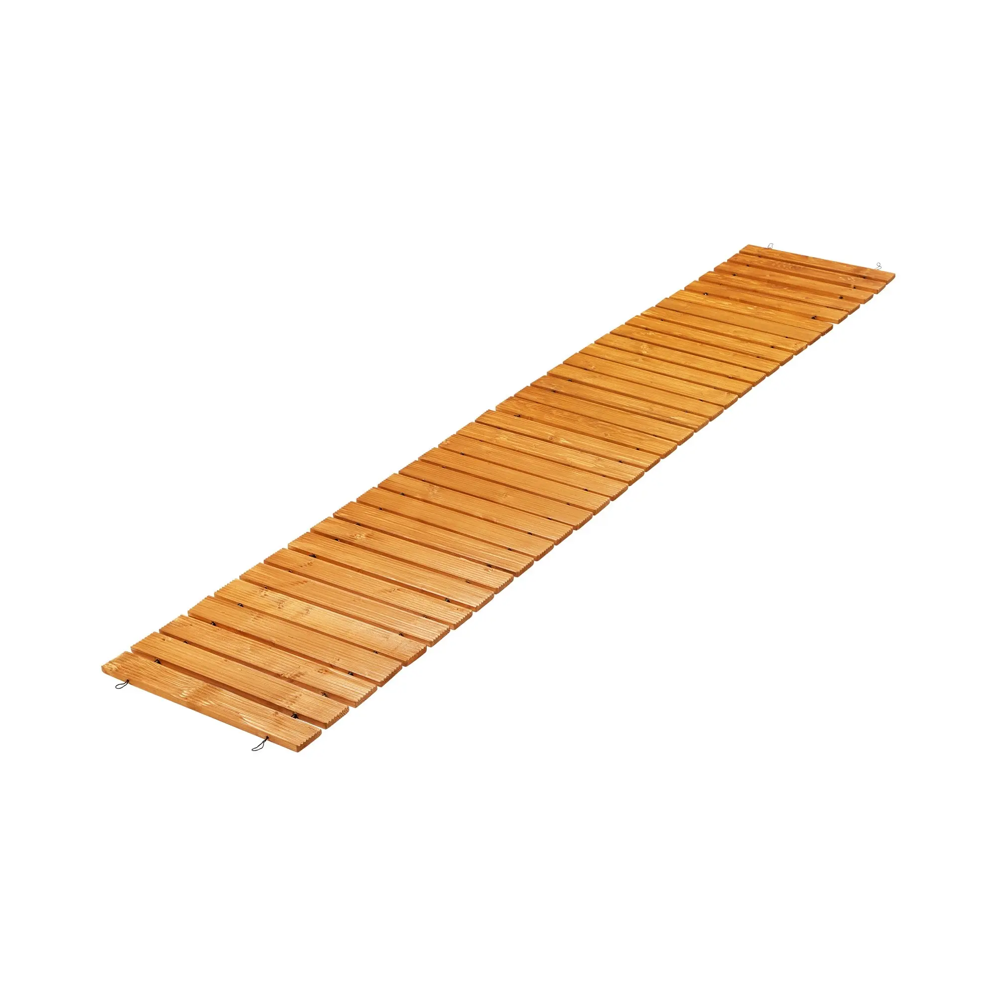 Livsip Garden Wooden Pathway 8ft Straight Roll-Out Wood Walkway Outdoor Backyard