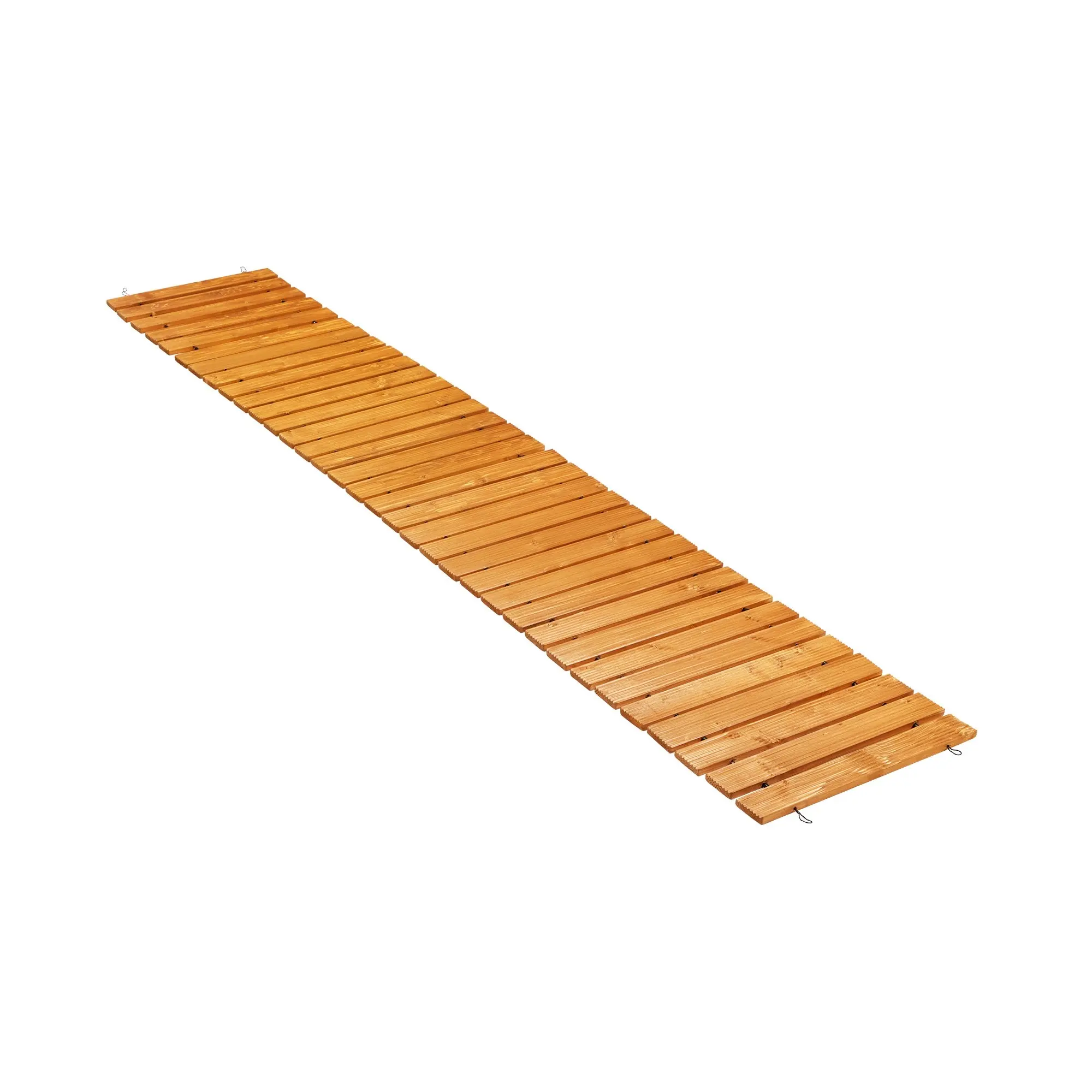 Livsip Garden Wooden Pathway 8ft Straight Roll-Out Wood Walkway Outdoor Backyard