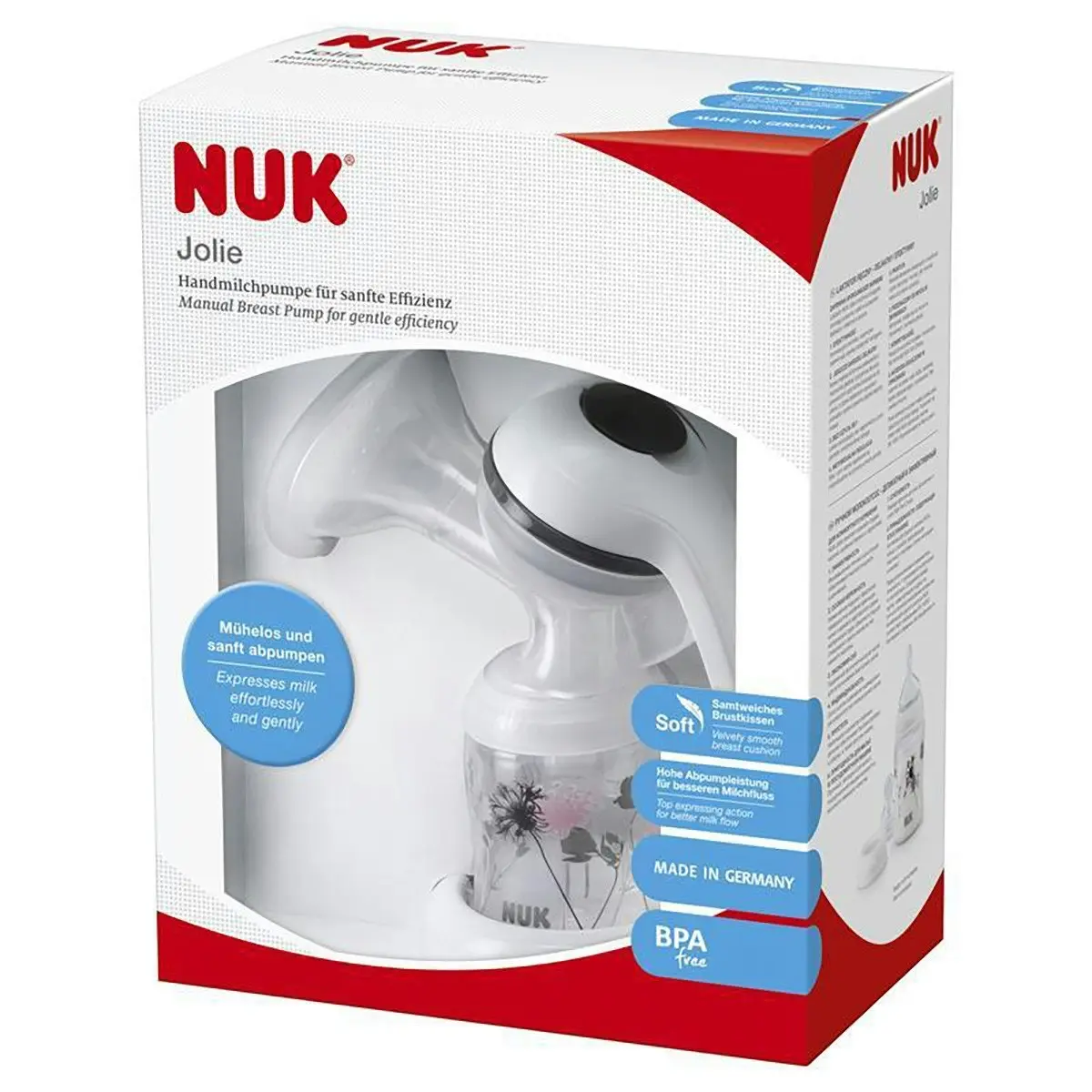 NUK Jolie Manual Breast Pump, Soft Silicone Cup