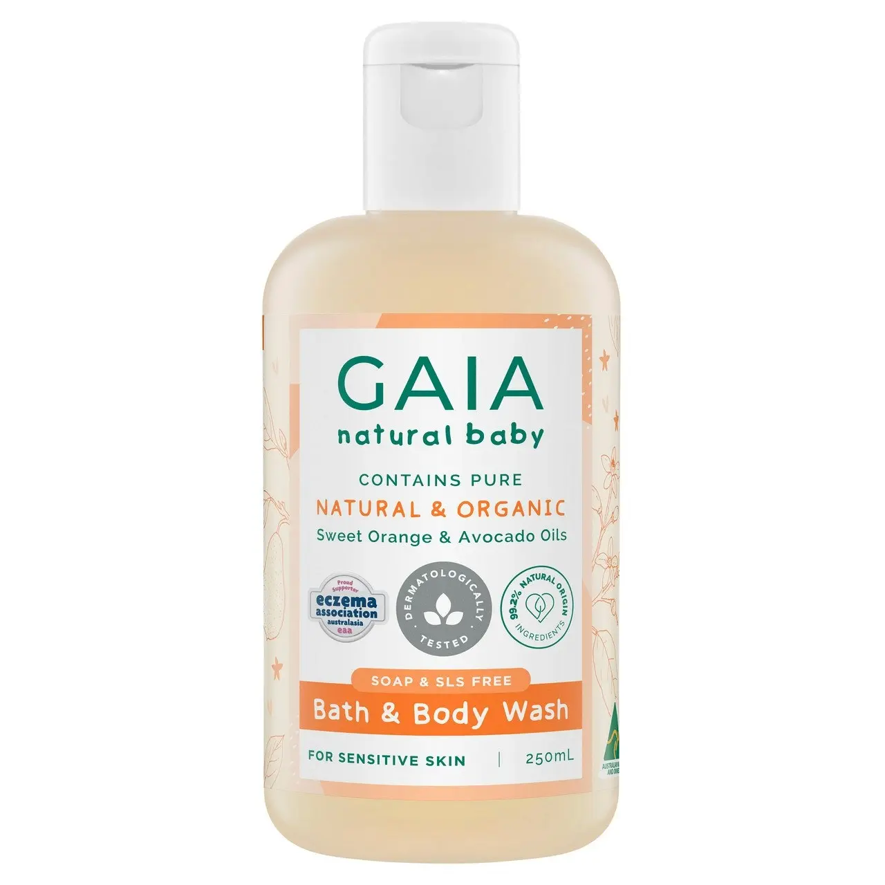 Gaia Natural Baby Bath & Body Wash 250mL