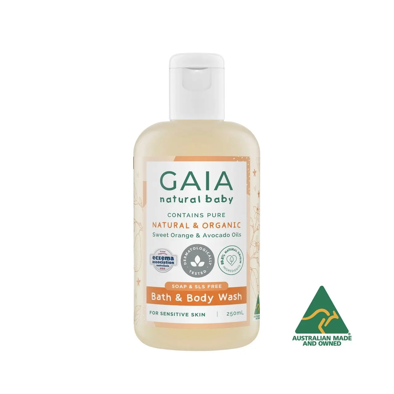 Gaia Natural Baby Bath & Body Wash 250mL