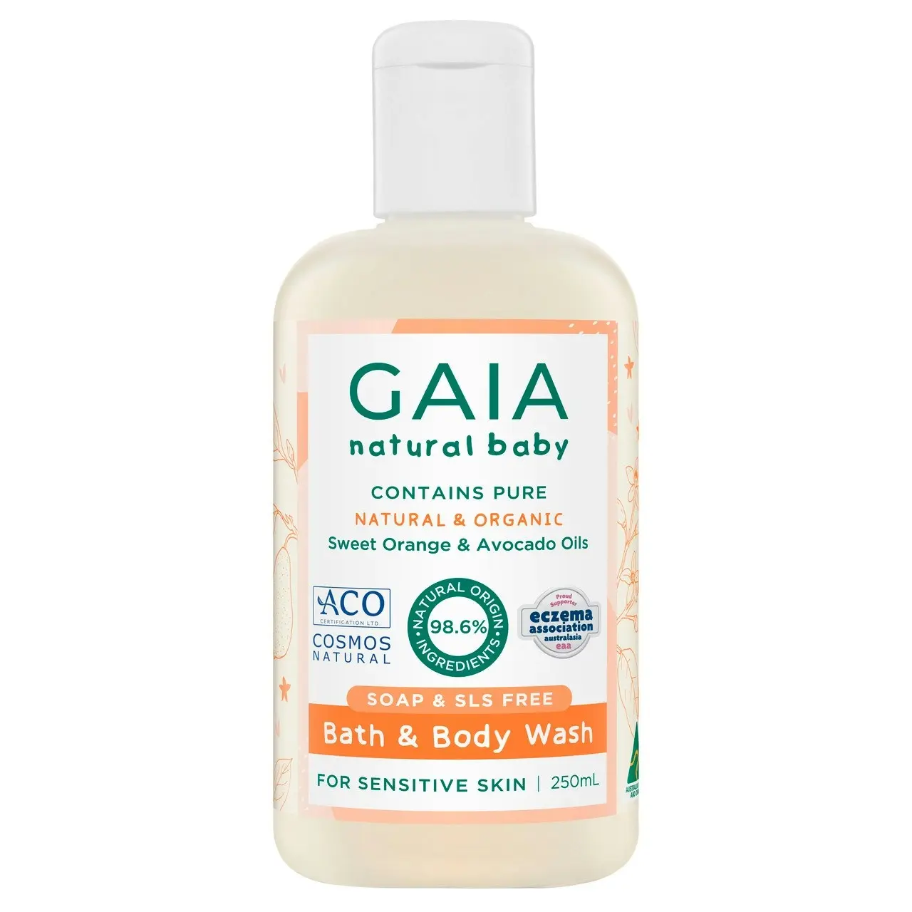 Gaia Natural Baby Bath & Body Wash 250mL