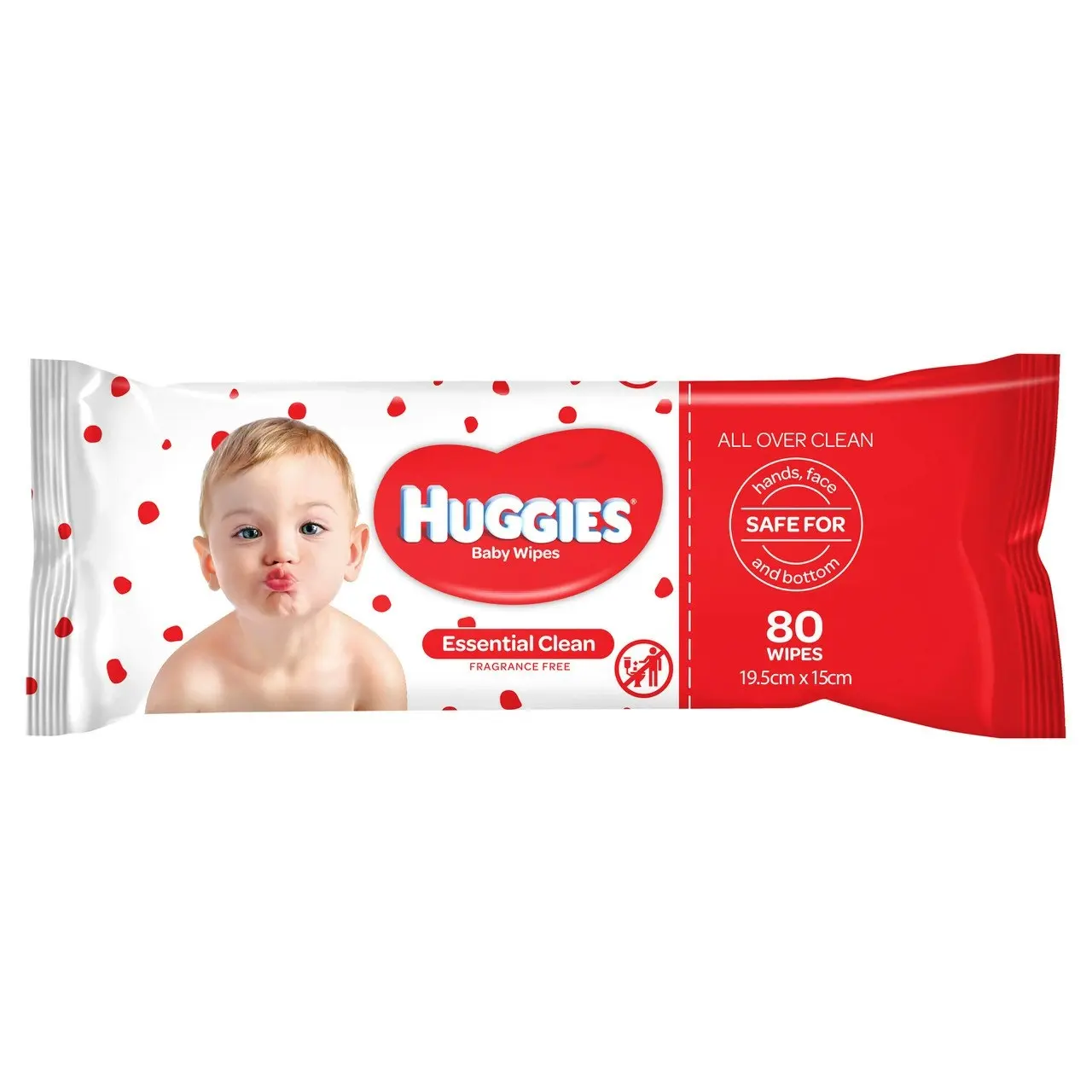 Huggies Essential Clean Baby Wipes 80 Pack