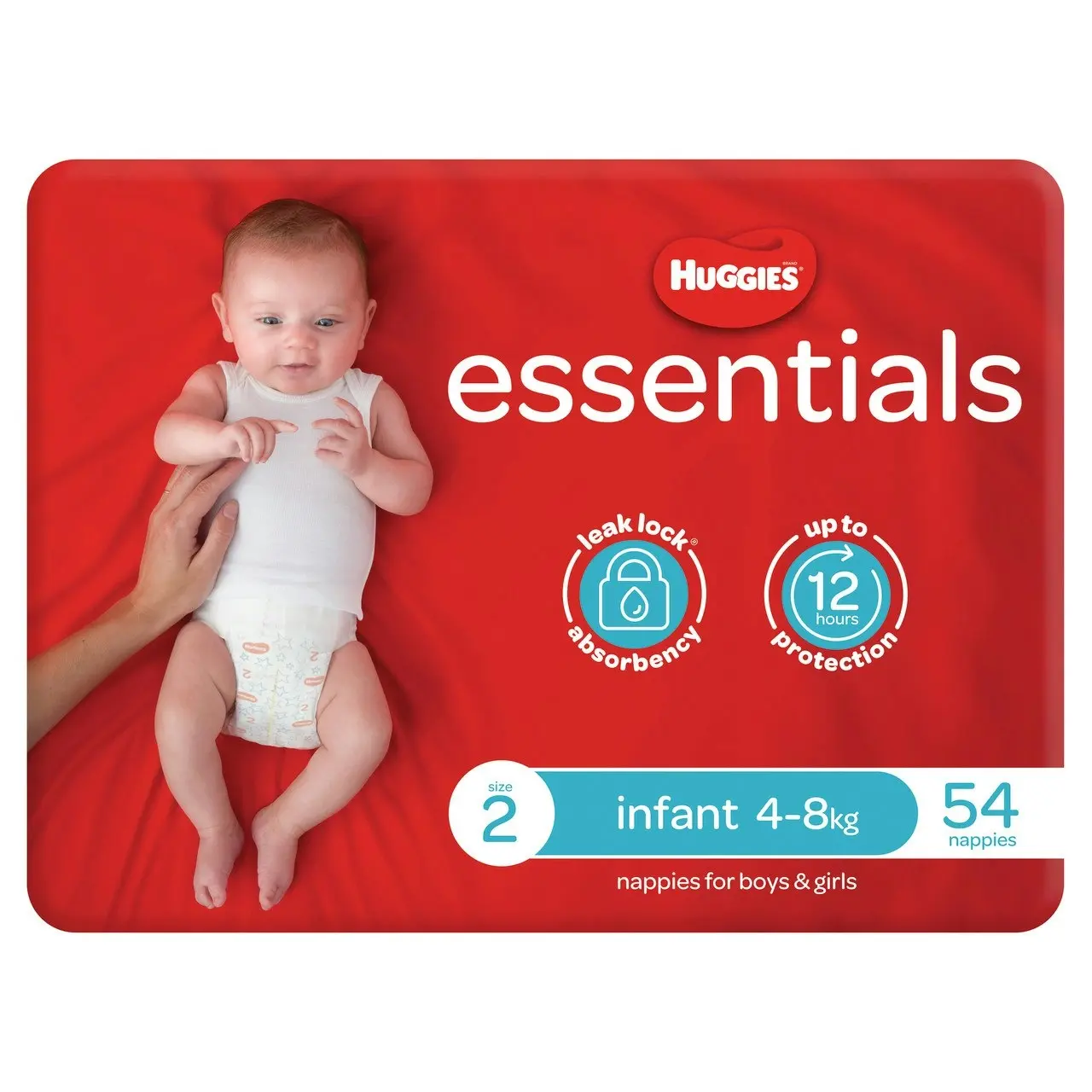 Huggies Essentials Nappies Size 2 (4-8kg) 54 Pack