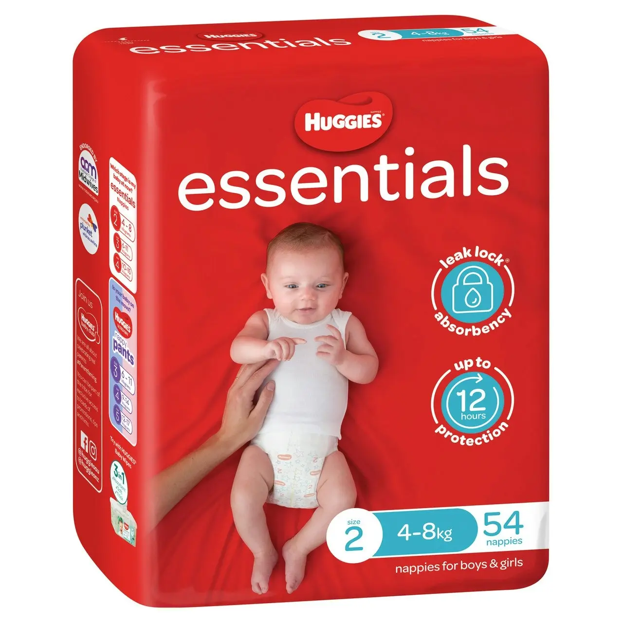 Huggies Essentials Nappies Size 2 (4-8kg) 54 Pack