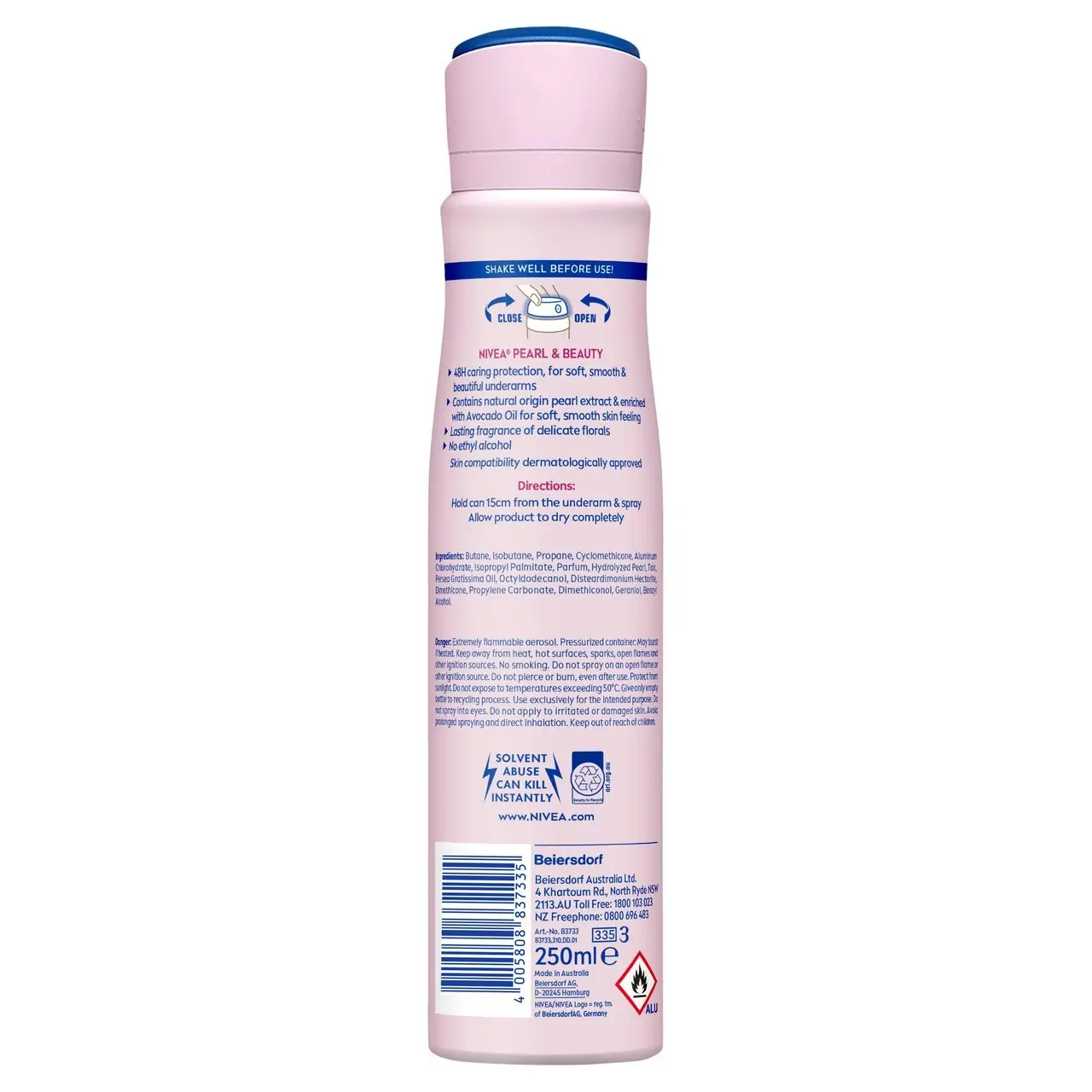 Nivea Pearl & Beauty Anti-Perspirant Aerosol Deodorant 250ml