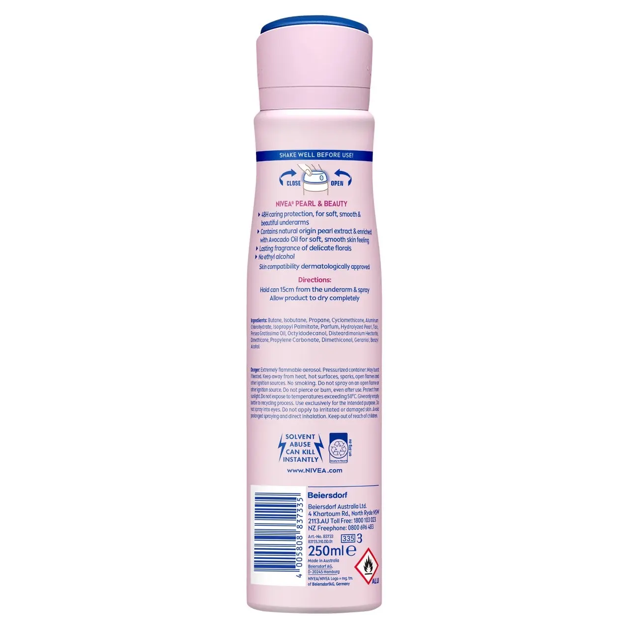 Nivea Pearl & Beauty Anti-Perspirant Aerosol Deodorant 250ml