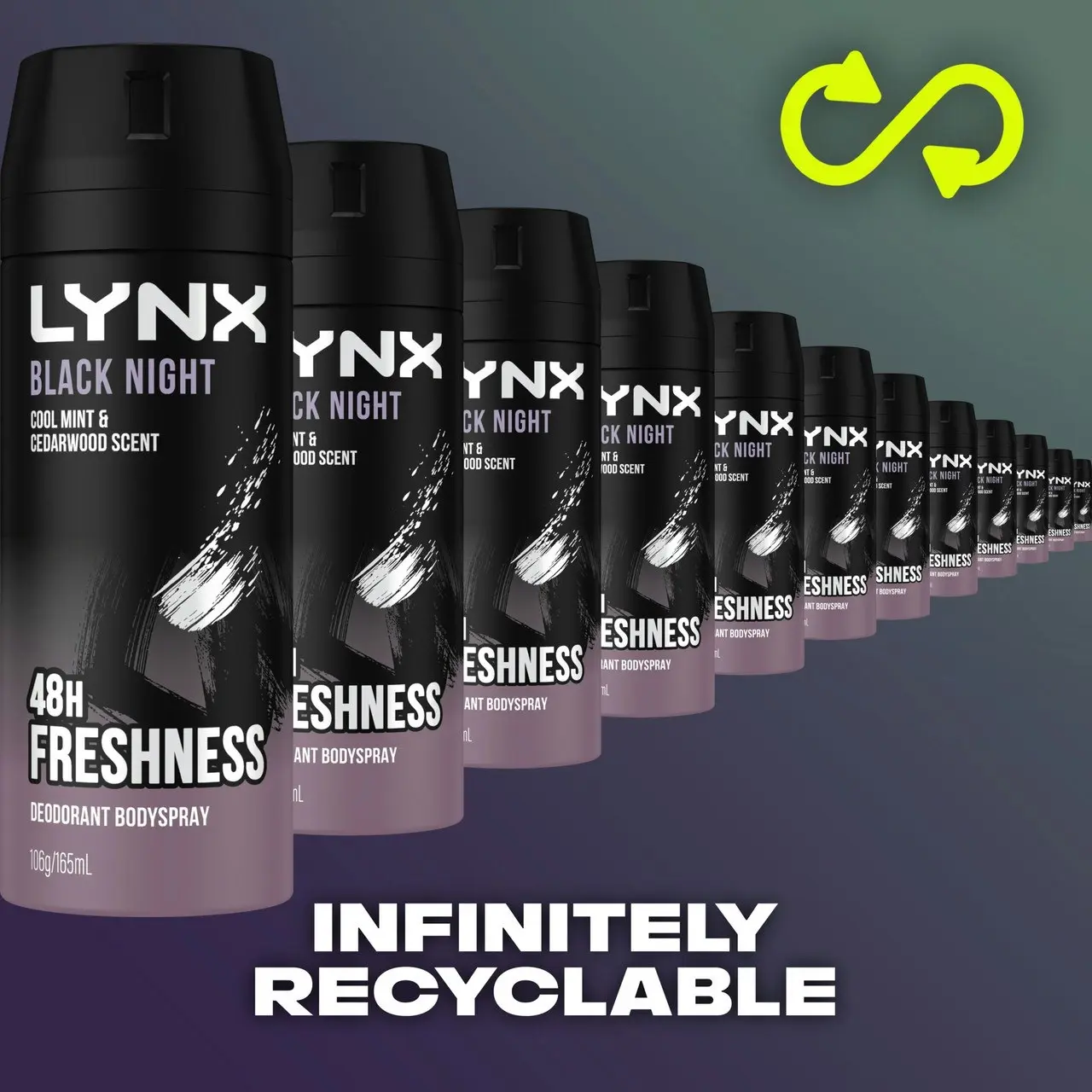 Lynx Deodorant Body Spray Black Night 165 ml