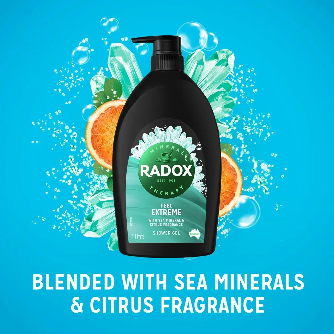 Radox  Shower Gel washes away bacteria Feel Extreme body wash with sea minerals & citrus fragrance 1 L