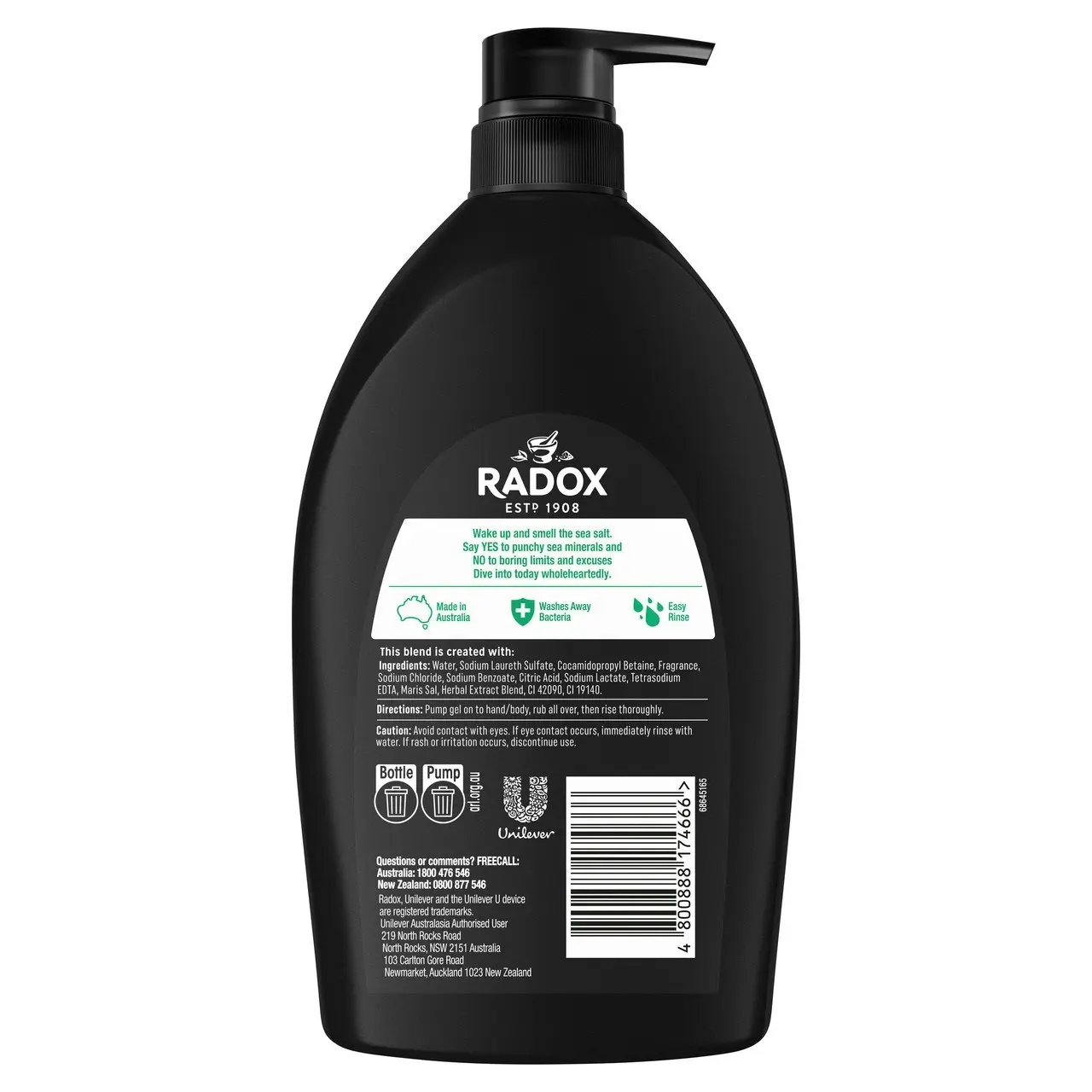 Radox  Shower Gel washes away bacteria Feel Extreme body wash with sea minerals & citrus fragrance 1 L