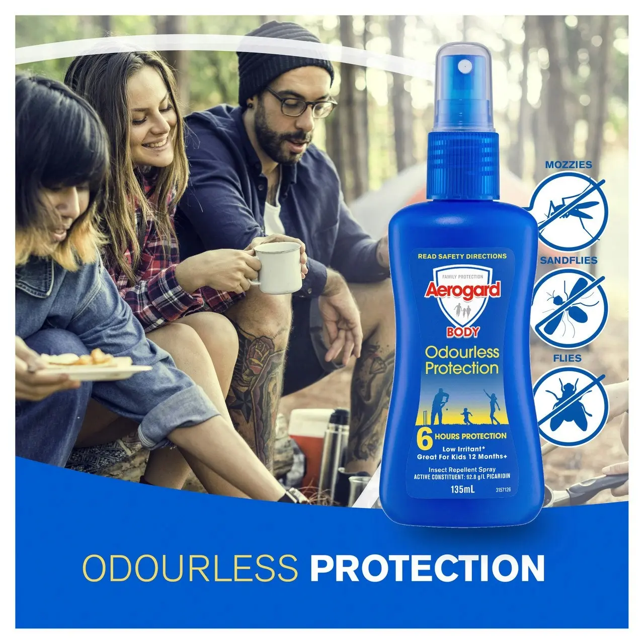 Aerogard Odourless Protection Insect Repellent Pump Spray 135ml