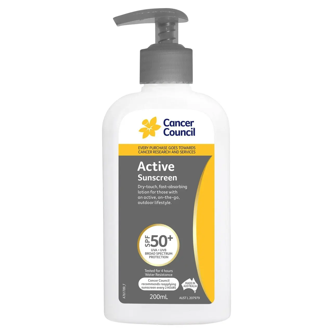 Cancer Council Active Sunscreen SPF50+ 200ml