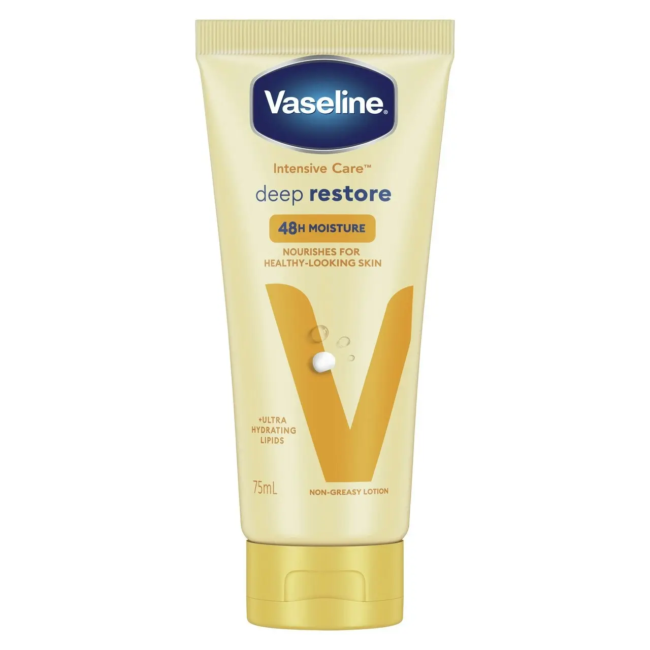 Vaseline Intensive Care Deep Restore Body Lotion for nourished, healthy-looking skin 75mL