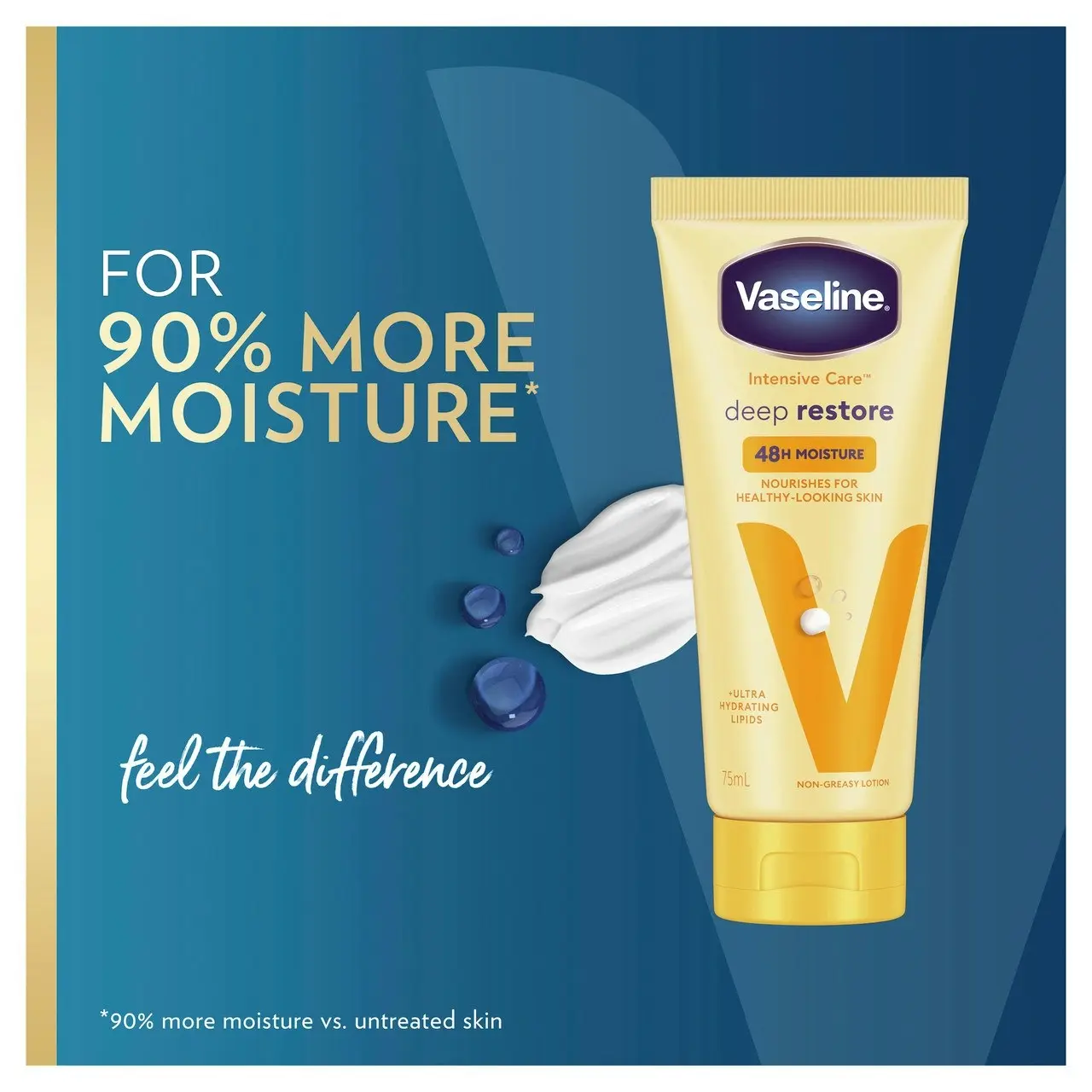 Vaseline Intensive Care Deep Restore Body Lotion for nourished, healthy-looking skin 75mL