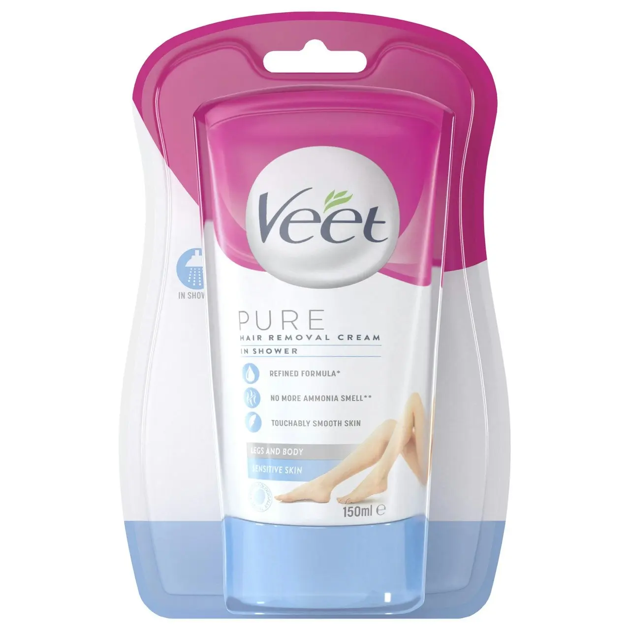 Veet Pure In Shower Hair Removal Cream for Sensitive Skin 150g