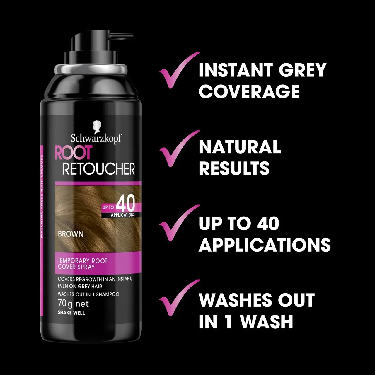 Schwarzkopf Root Retouch Temporary Root Cover Spray - Brown