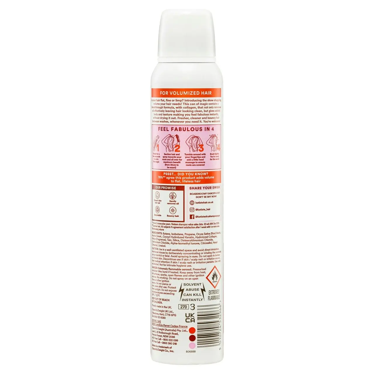 Batiste Volume Dry Shampoo 200mL