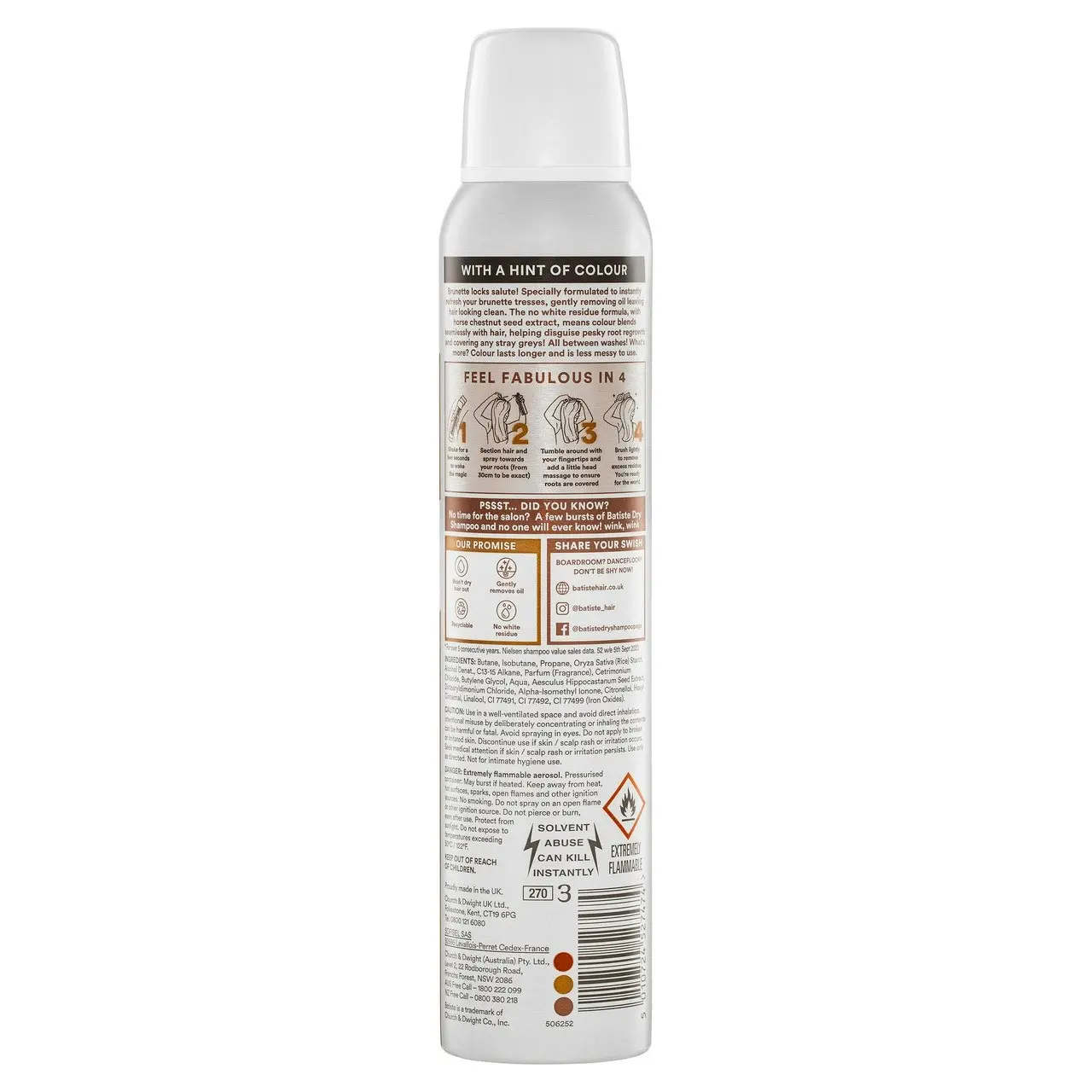 Batiste Brunette Dry Shampoo 200mL