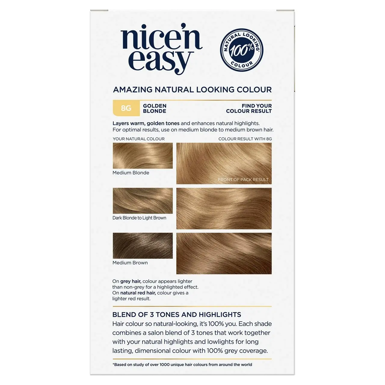 Clairol Nice 'N Easy 8G Natural Golden Blonde Permanent Hair Colour