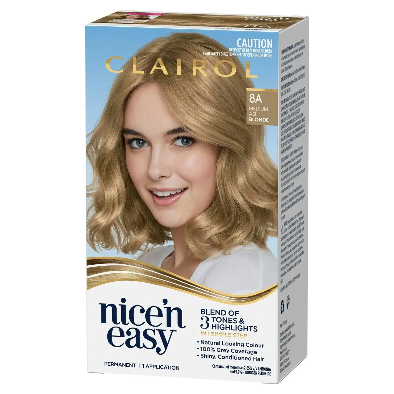 Clairol Nice 'N Easy 8A Natural Medium Ash Blonde Permanent Hair Colour