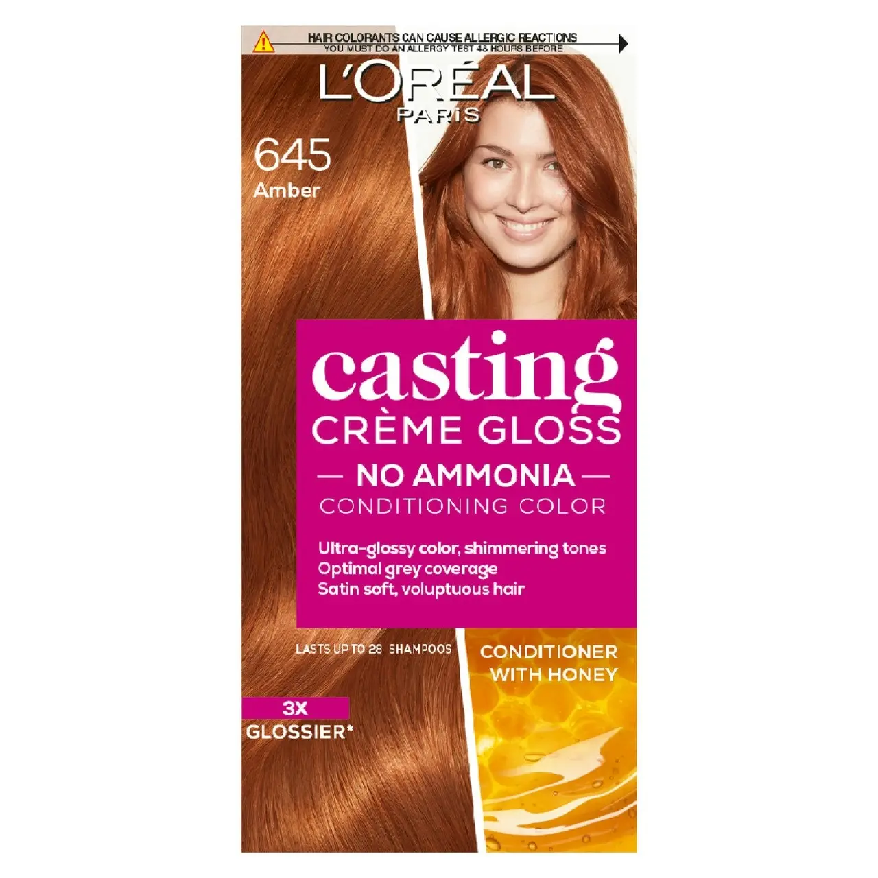 L'Oreal Paris Casting Creme Gloss Semi-Permanent  Hair Colour - 645 Amber (Ammonia Free)