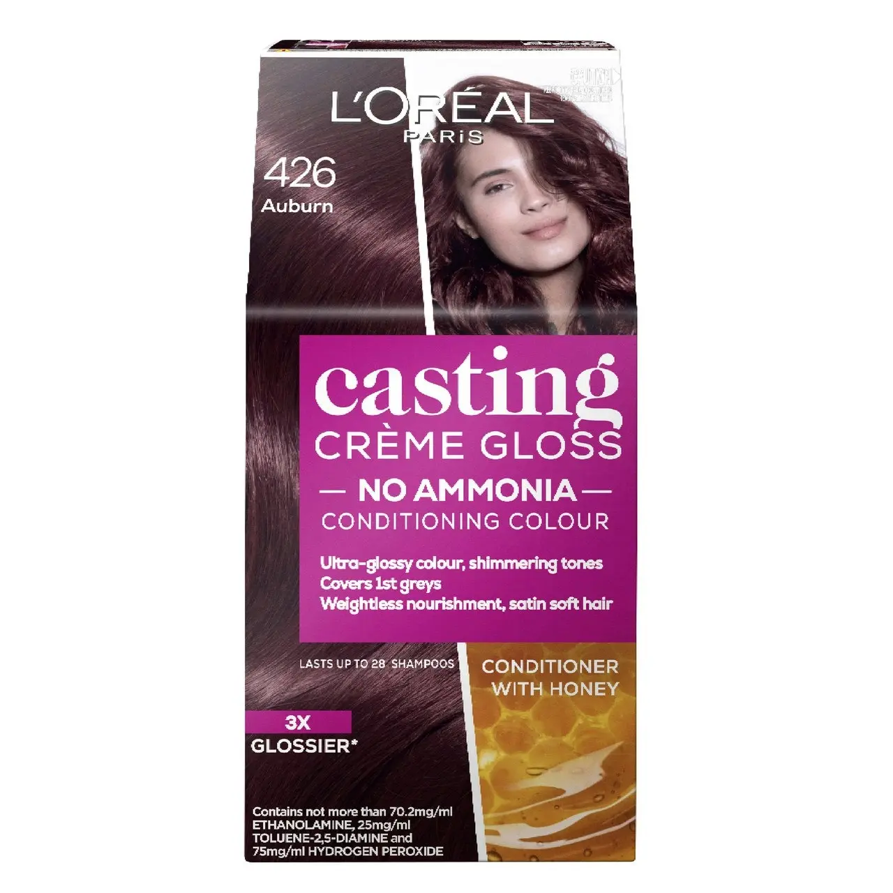 L'Oreal Paris Casting Creme Gloss Semi-Permanent Hair Colour - 426 Auburn (Ammonia Free)